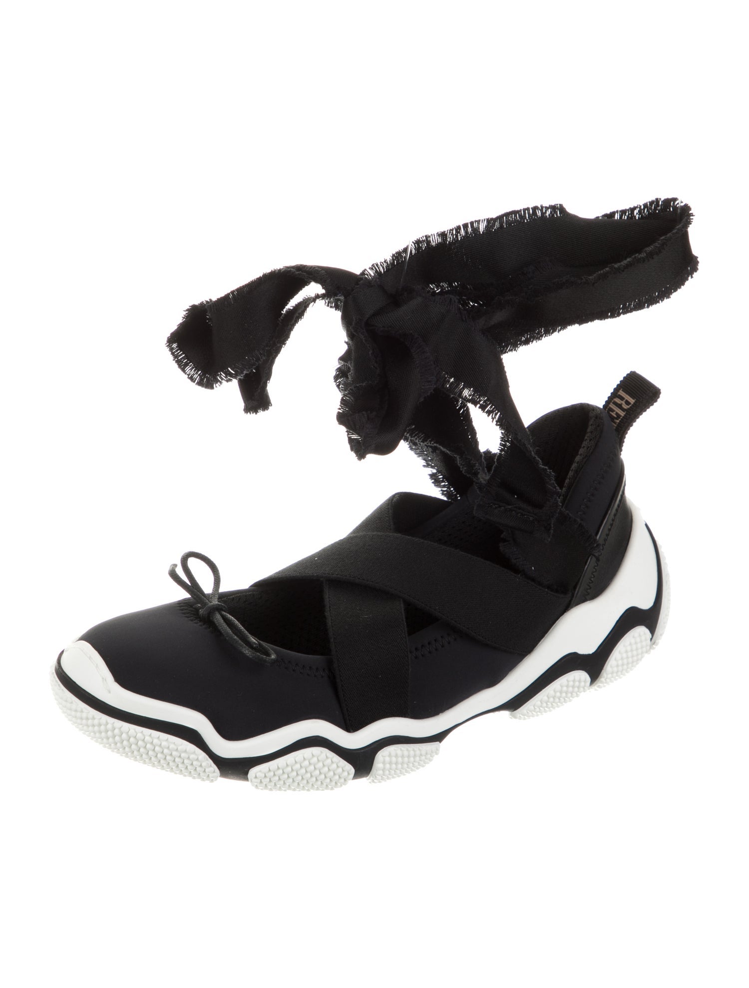 Red Valentino Raw-Edge Trim Athletic Sneakers