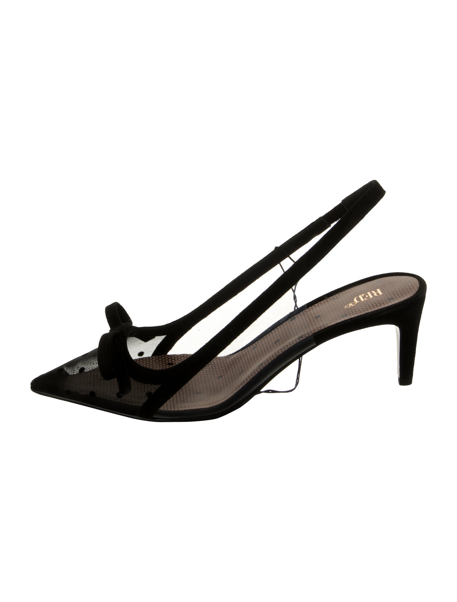 Red Valentino Mesh Bow Accents Slingback Pumps