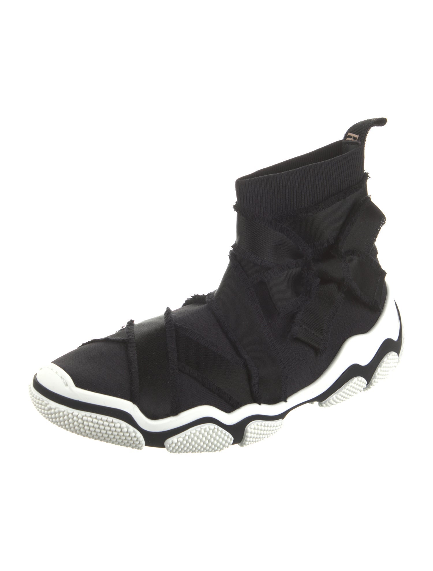 Red Valentino Raw-Edge Trim Sock Sneakers