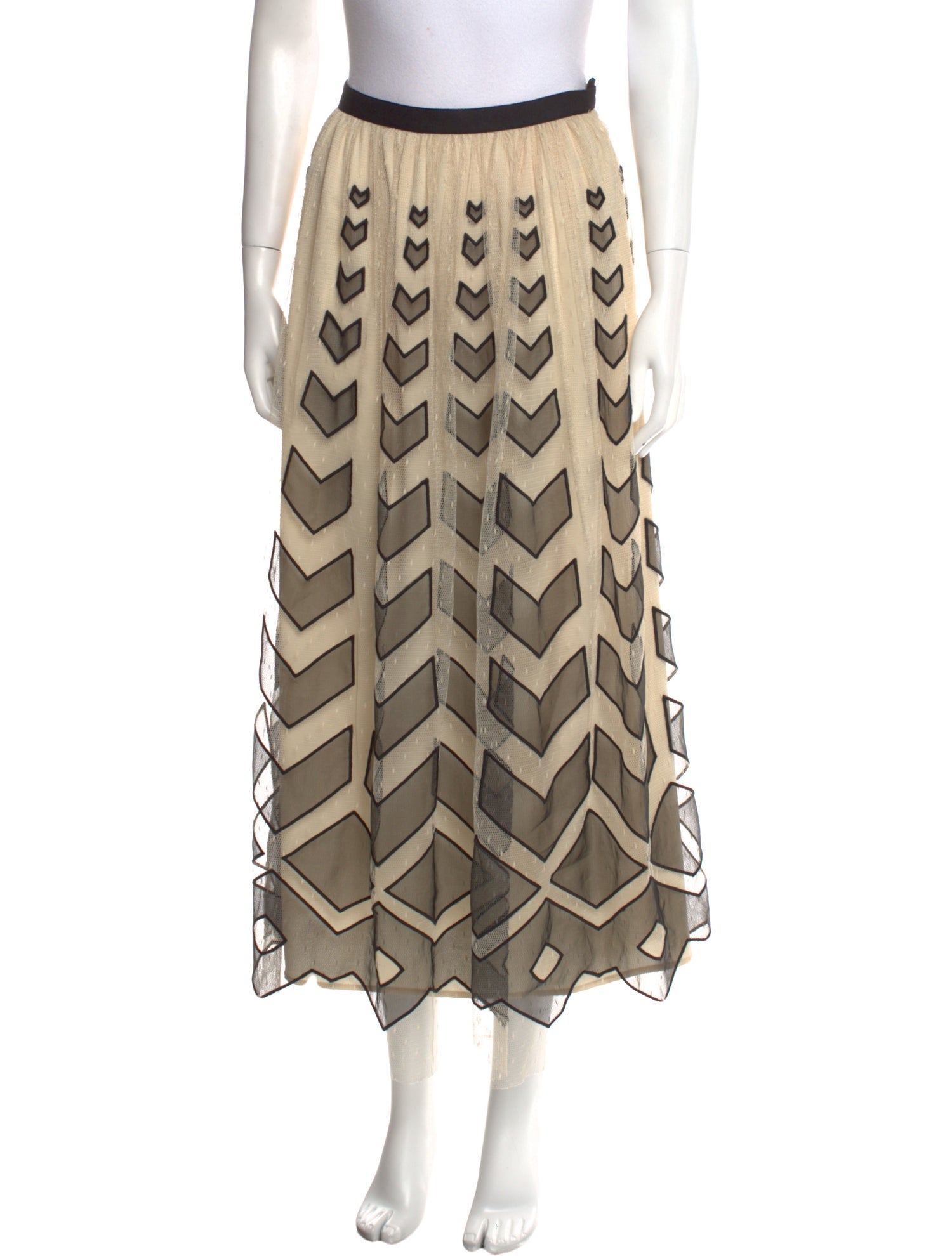 Red Valentino Printed Midi Length Skirt