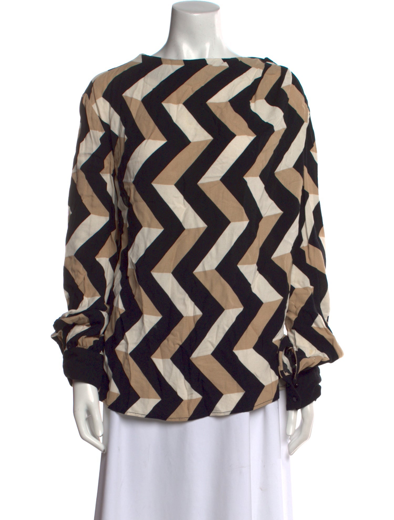 Red Valentino Printed Bateau Neckline Blouse