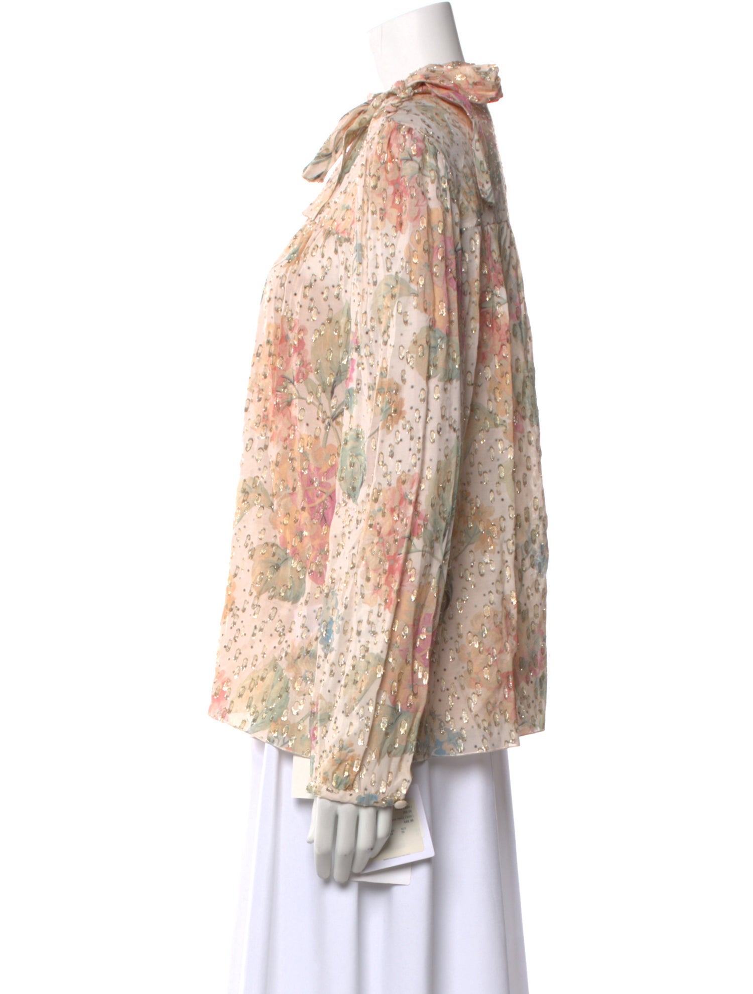 Red Valentino Floral Print Mock Neck Blouse w/ Tags