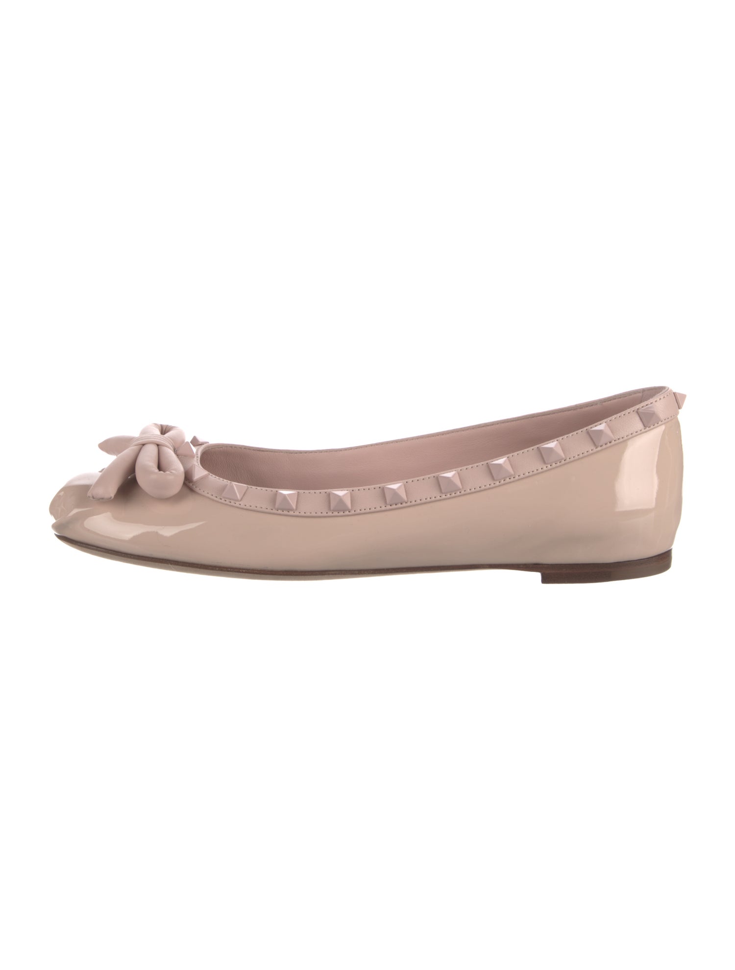 Red Valentino Rockstud Accents Patent Leather Flats