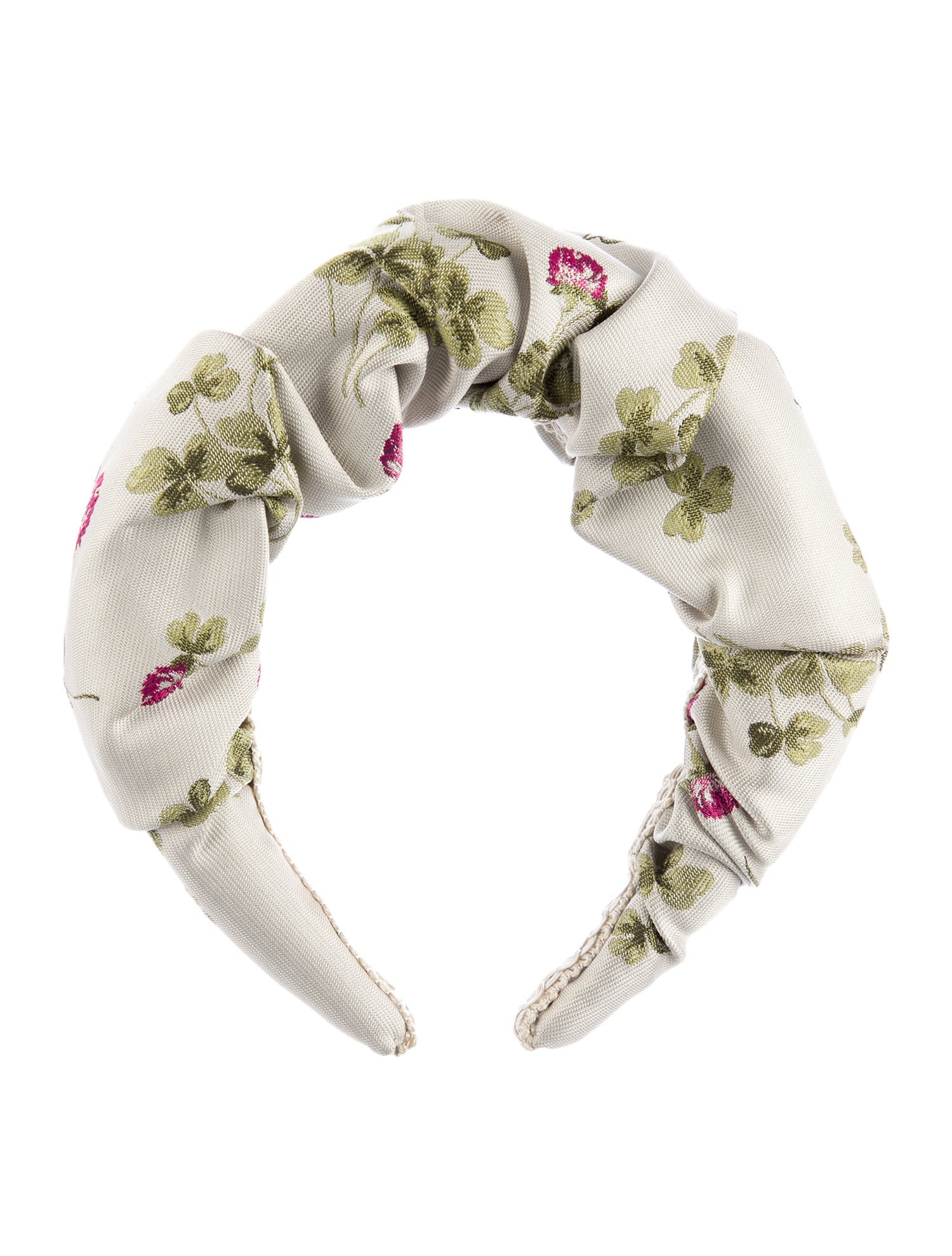 Red Valentino Fabric Headband with Floral Embroidery