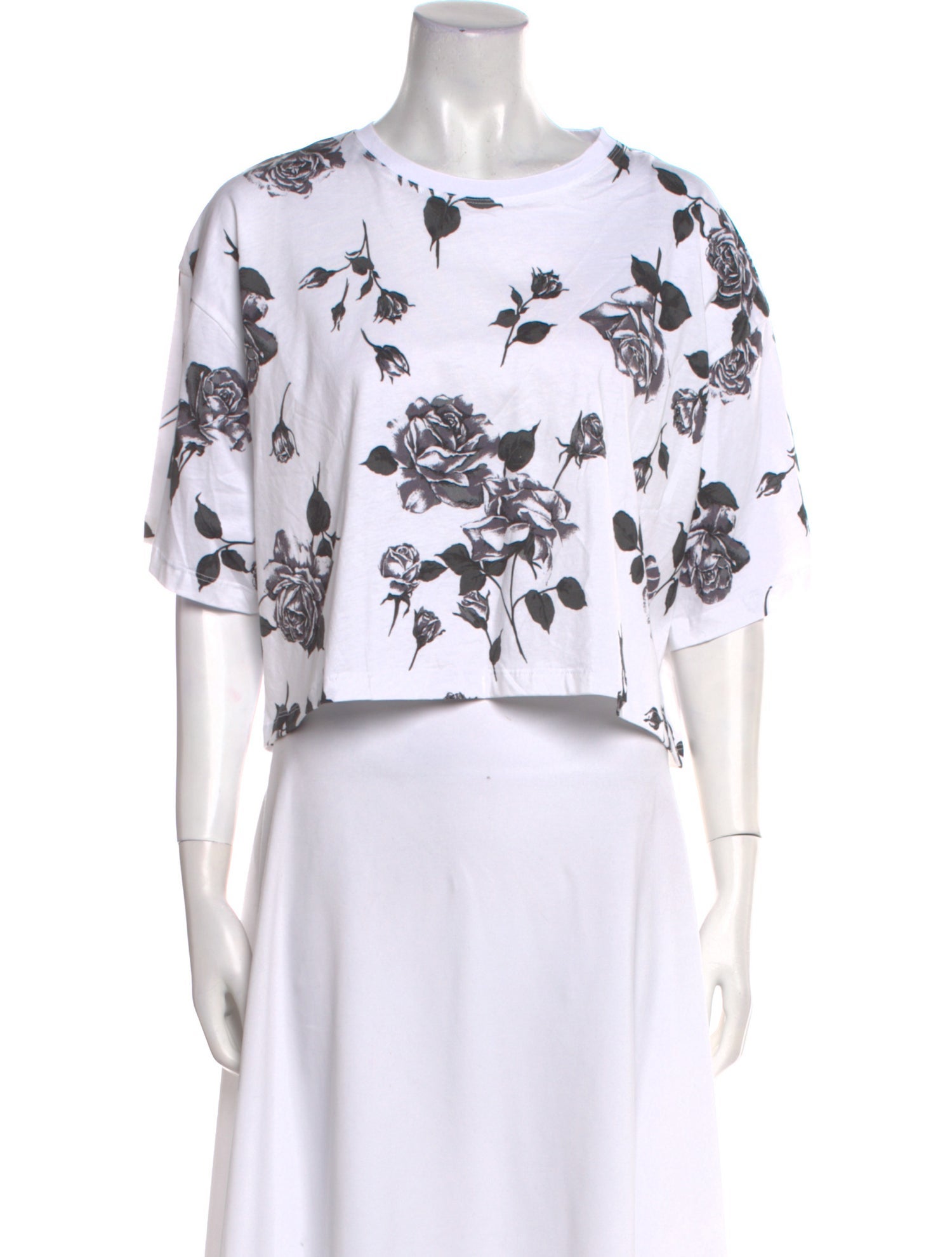 Red Valentino Floral Print Bateau Neckline Crop Top w/ Tags