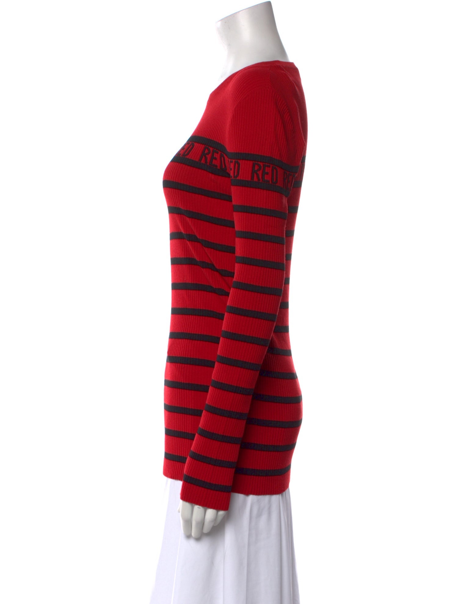 Red Valentino Striped Scoop Neck Sweater w/ Tags