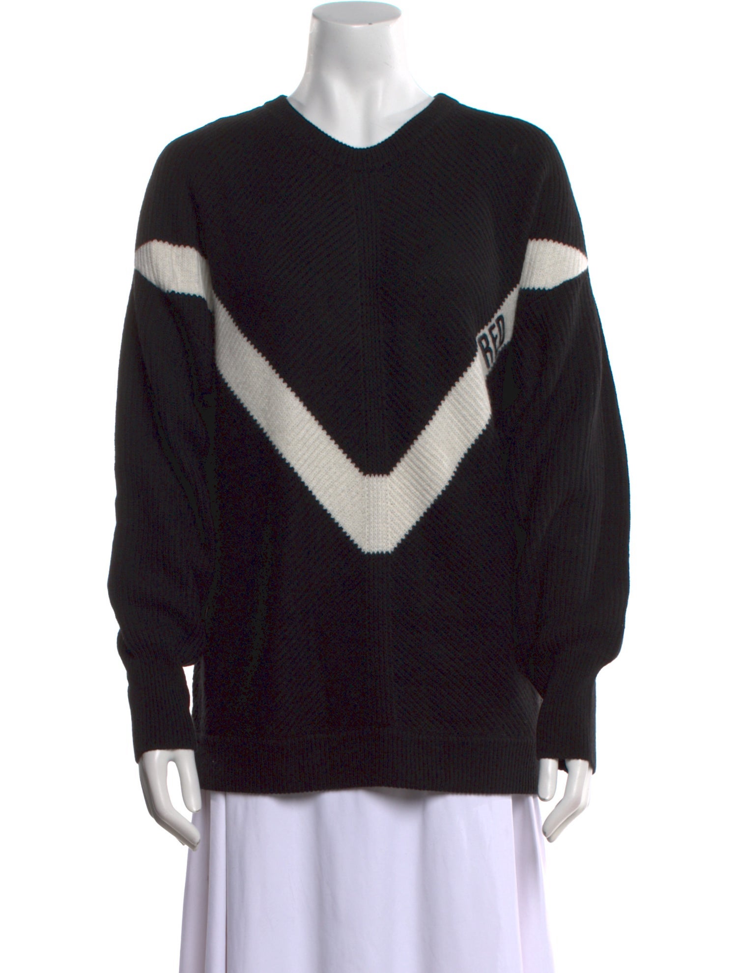 Red Valentino Striped V-Neck Sweater w/ Tags