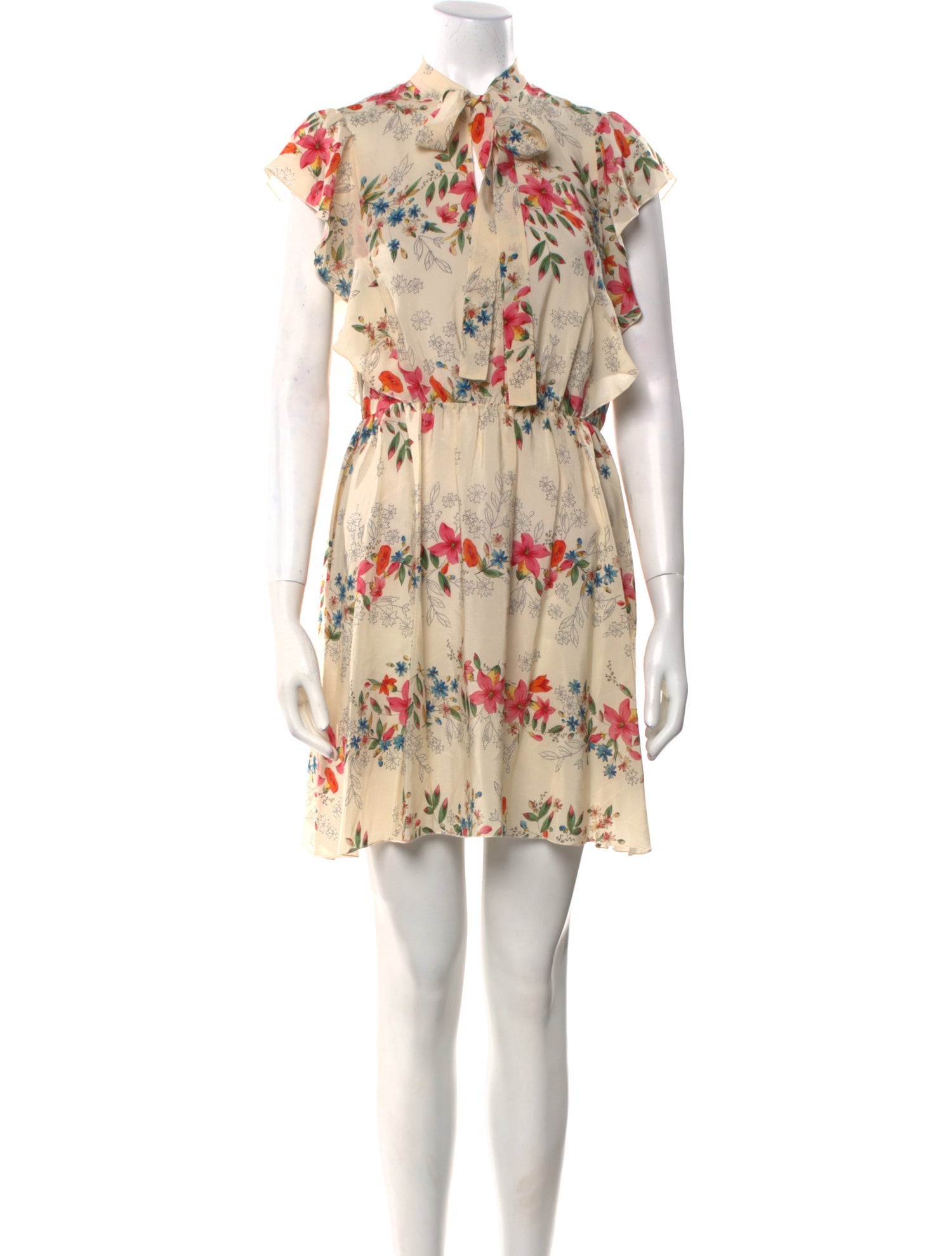 Red Valentino Silk Mini Dress w/ Tags - Neutrals Dresses, Clothing ...