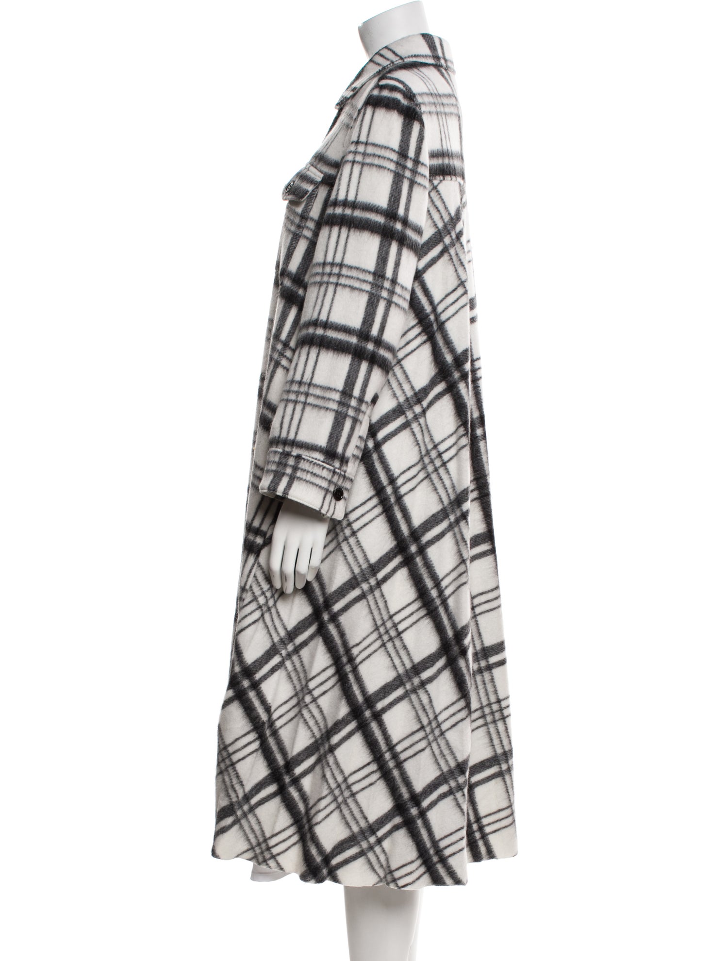 Red Valentino Wool Plaid Print Coat w/ Tags