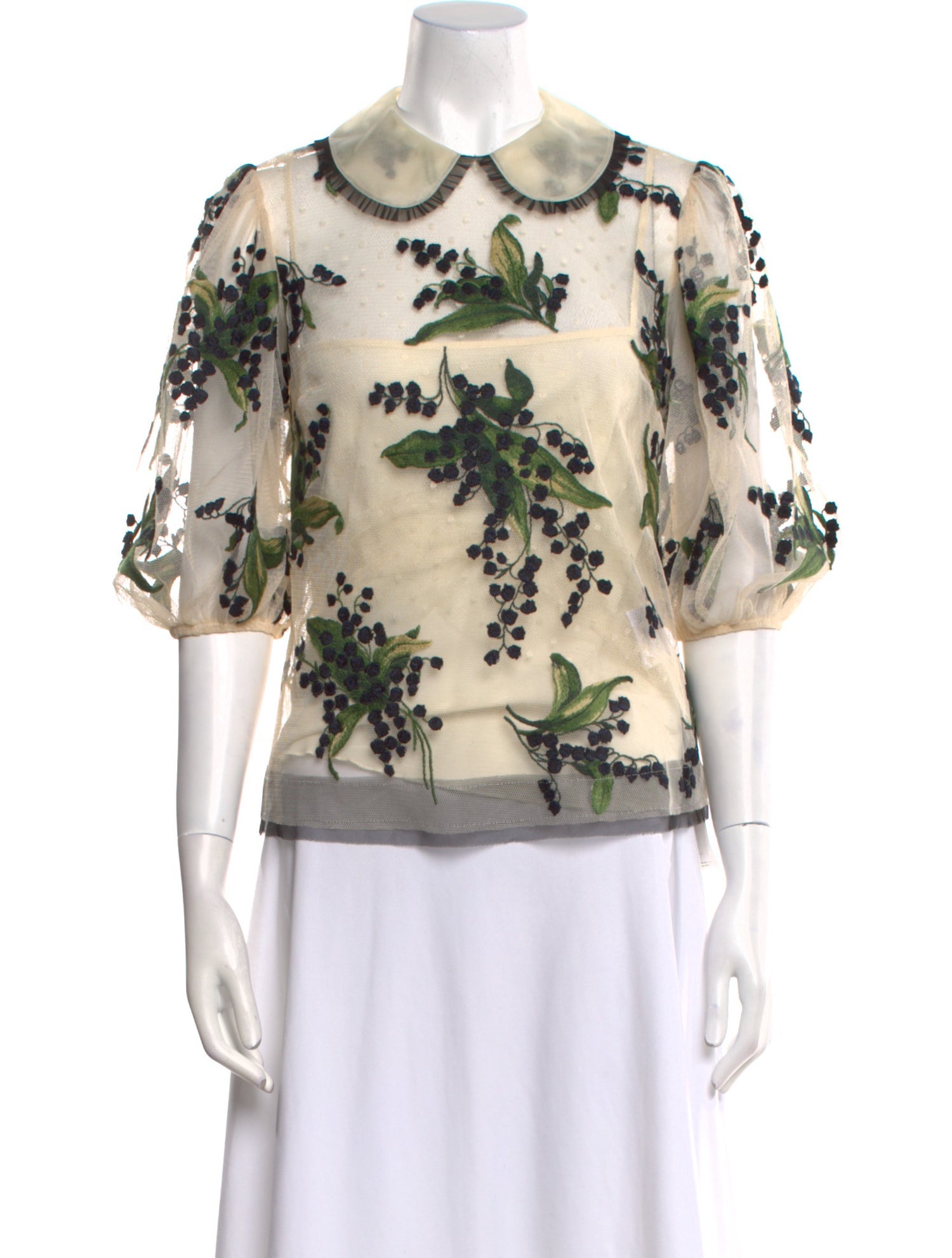 Red Valentino Floral Print Three-Quarter Sleeve Blouse w/ Tags