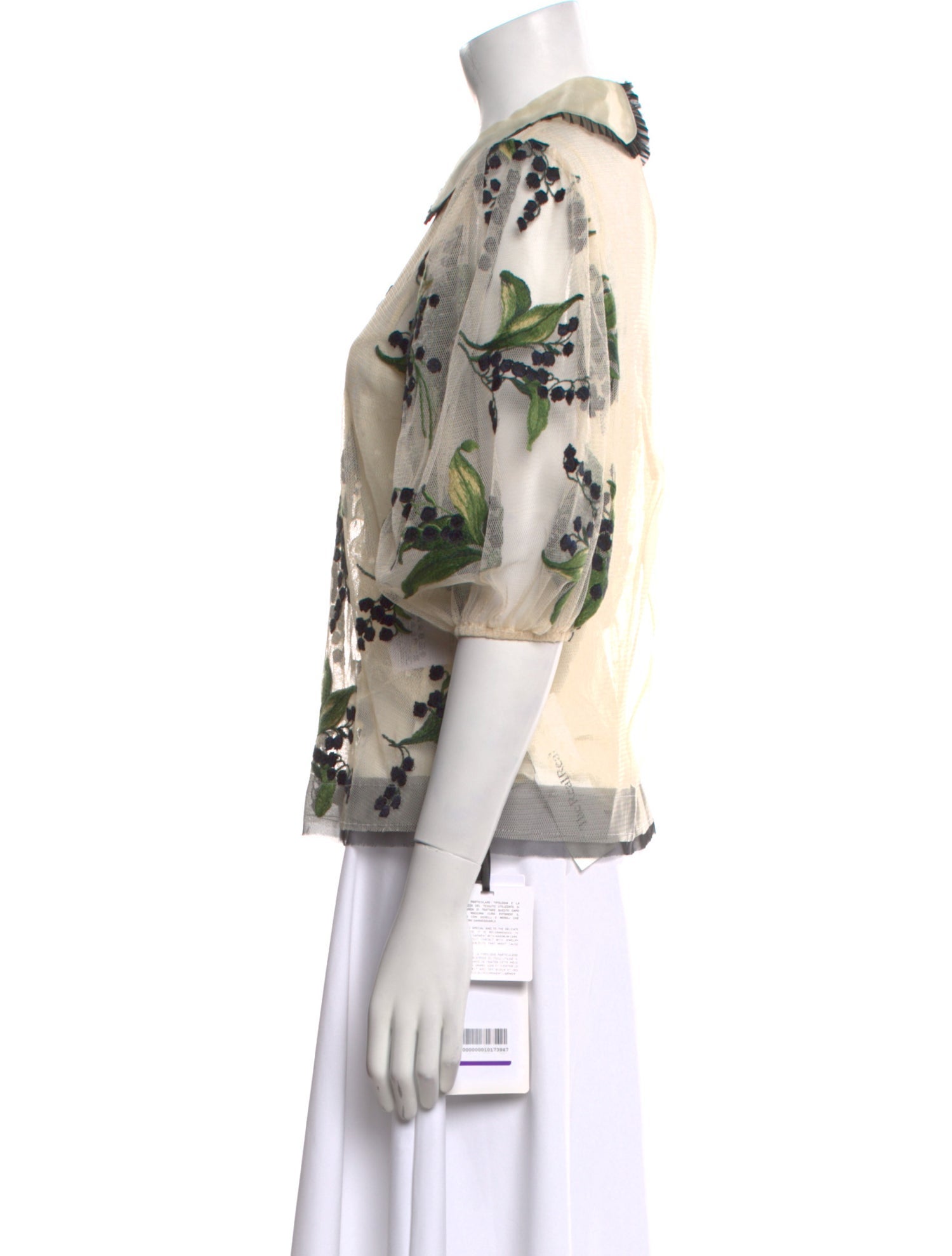 Red Valentino Floral Print Three-Quarter Sleeve Blouse w/ Tags