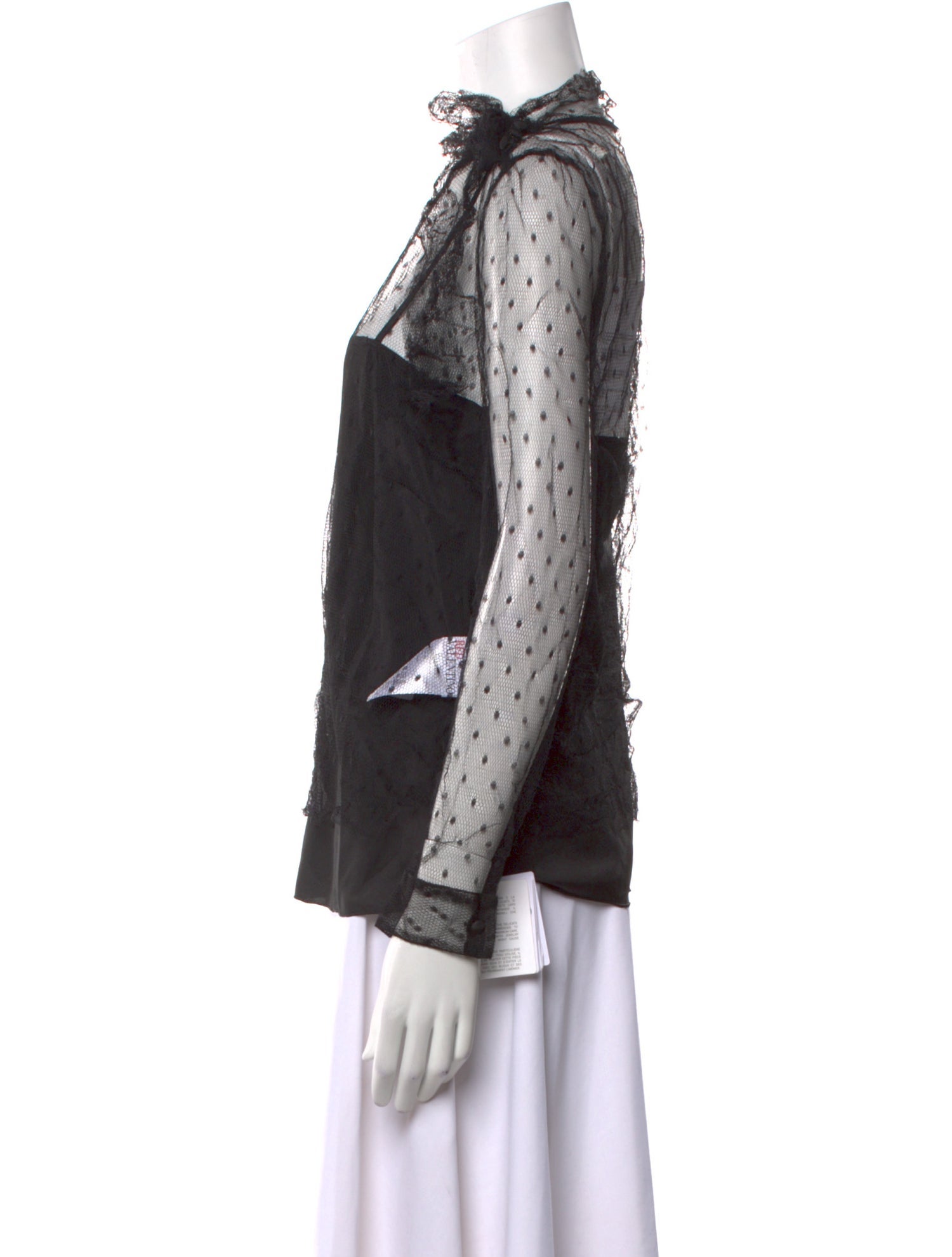 Red Valentino Mesh Mock Neck Blouse w/ Tags