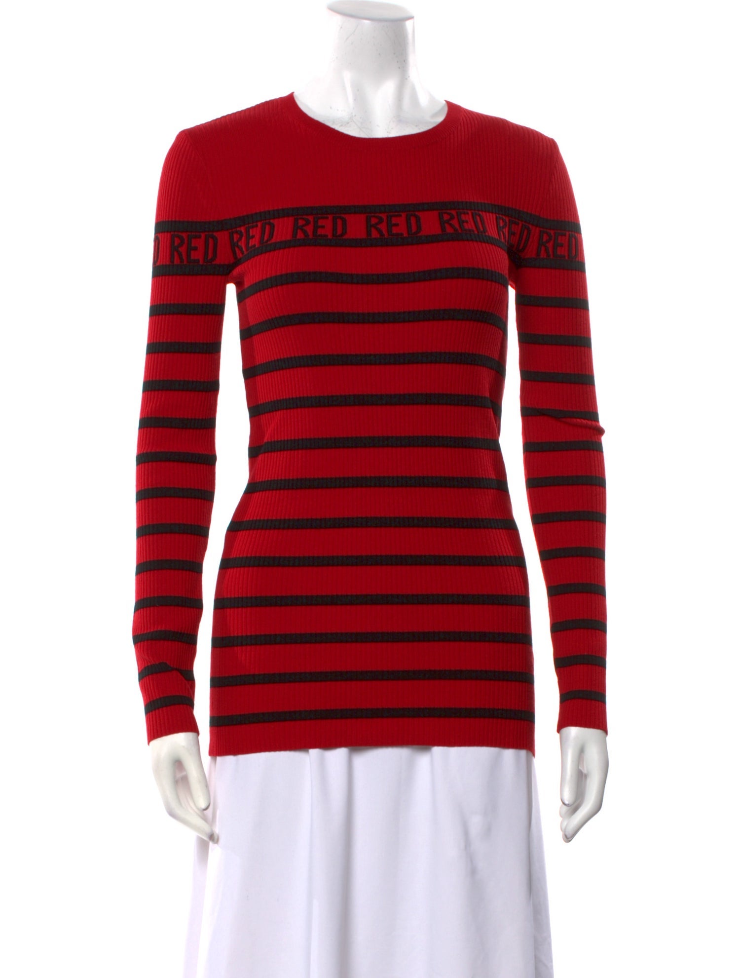 Red Valentino Striped Crew Neck Top w/ Tags