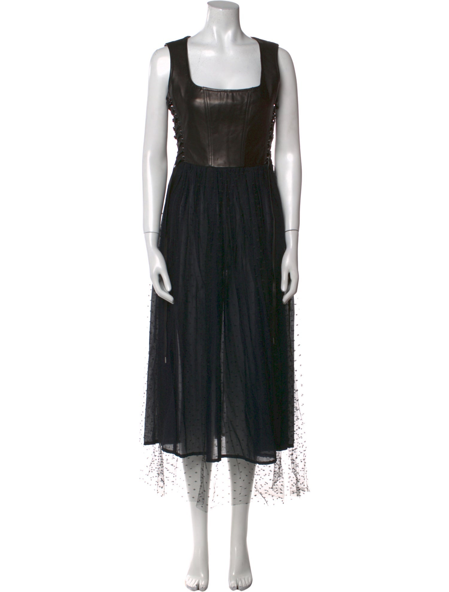 Red Valentino Square Neckline Long Dress