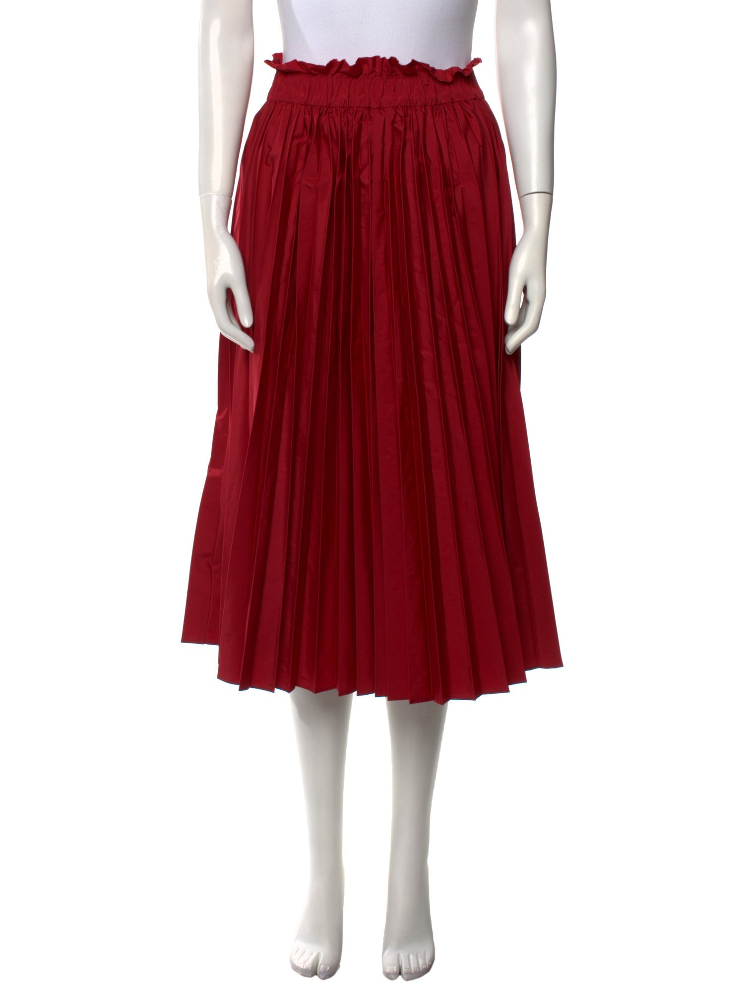 Red Valentino Pleated Accents Midi Length Skirt