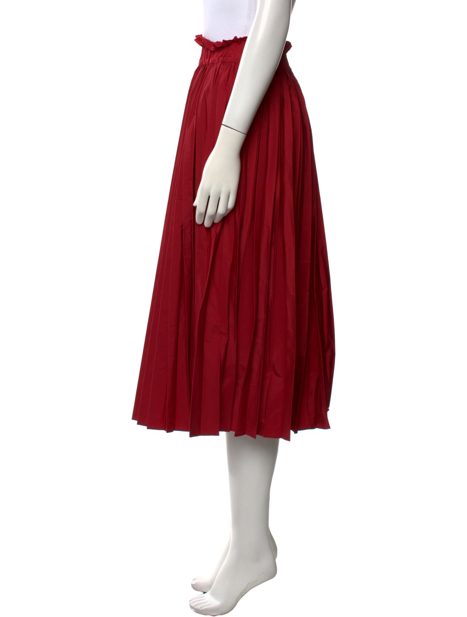 Red Valentino Pleated Accents Midi Length Skirt