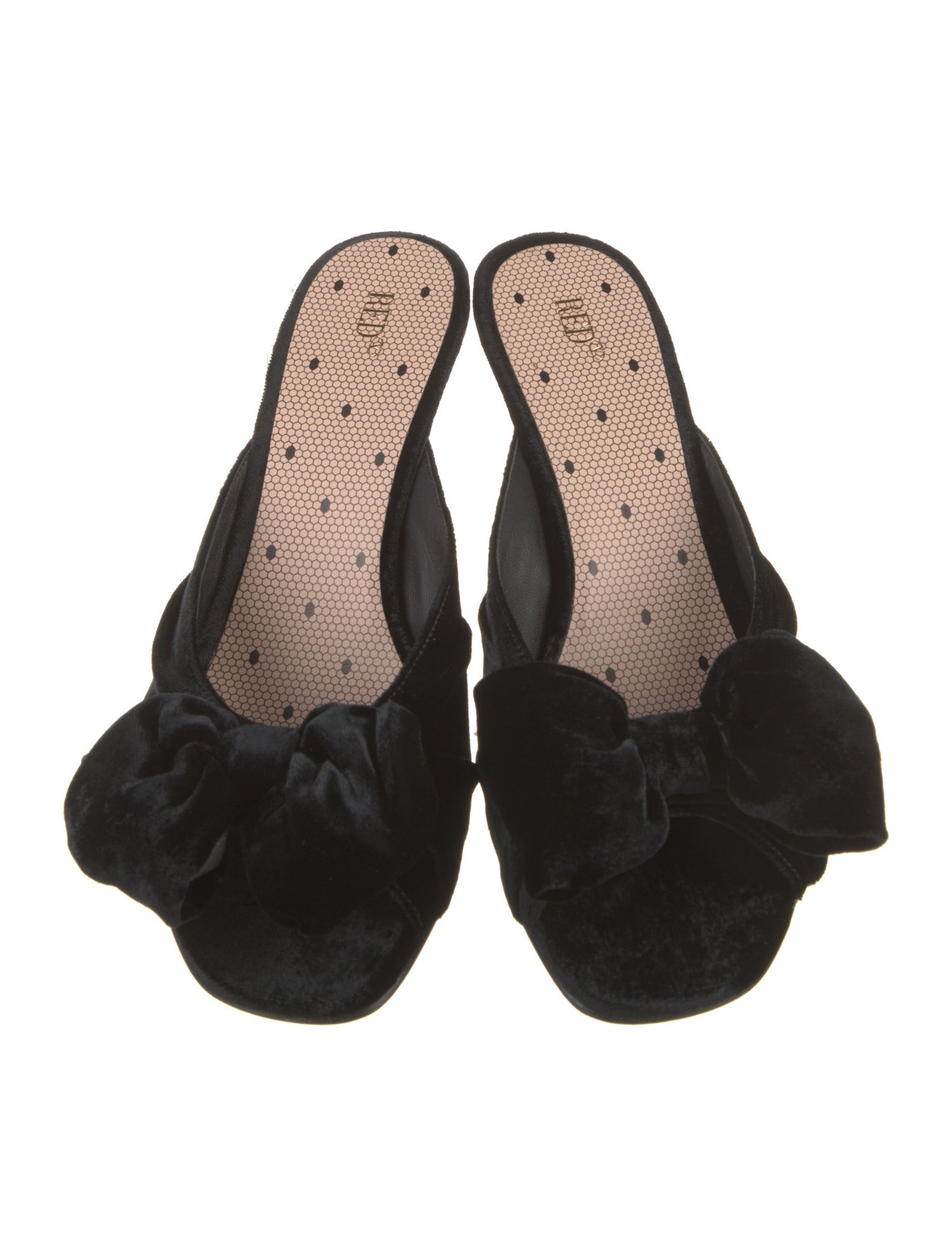 Red Valentino Velvet Bow Accents Slides