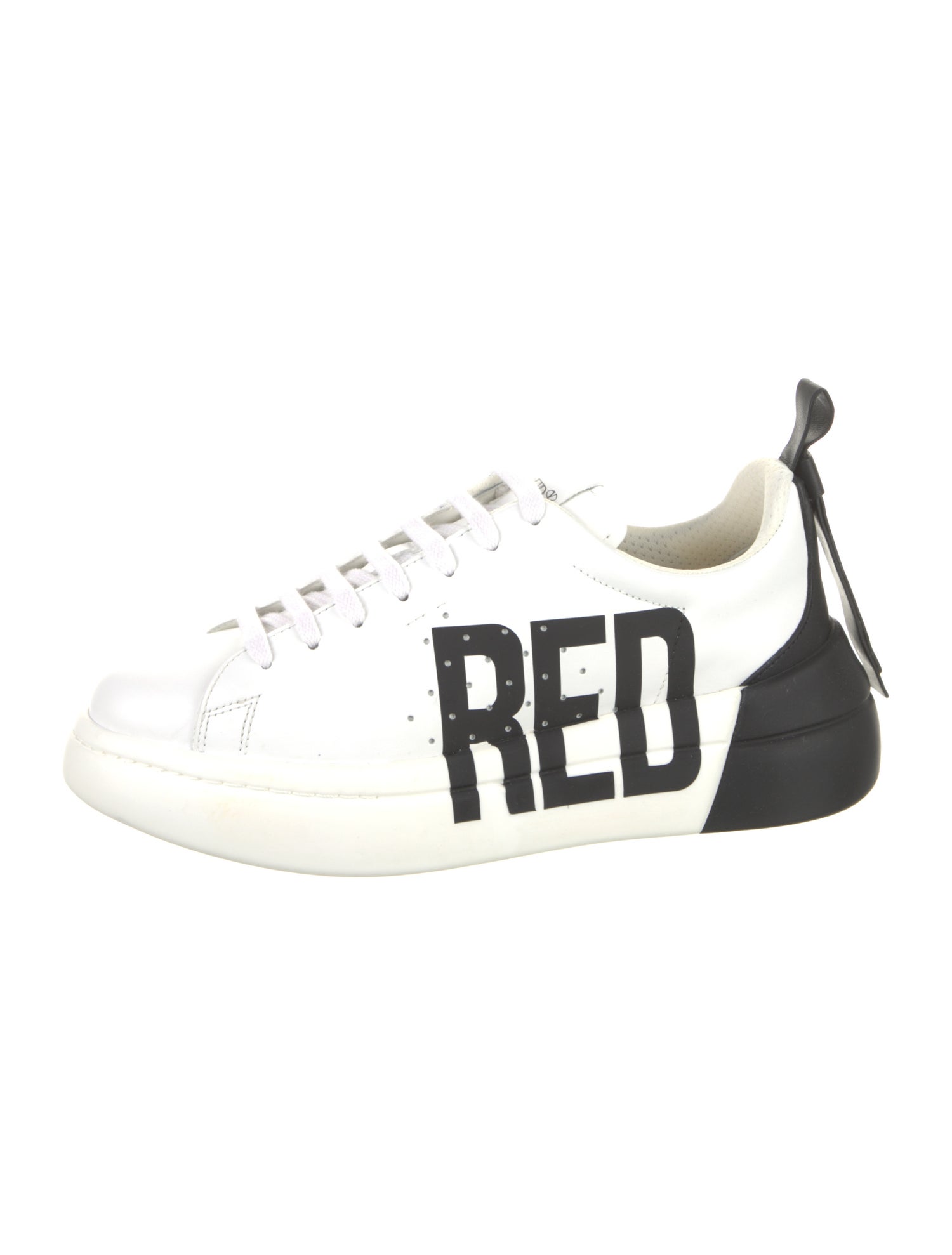 Red Valentino Leather Graphic Print Sneakers