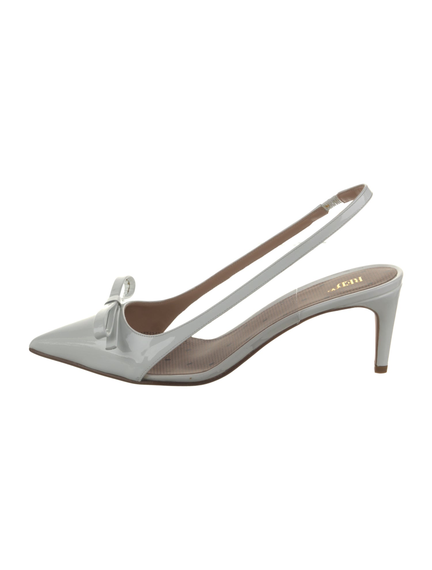 Red Valentino Patent Leather Bow Accents Slingback Pumps
