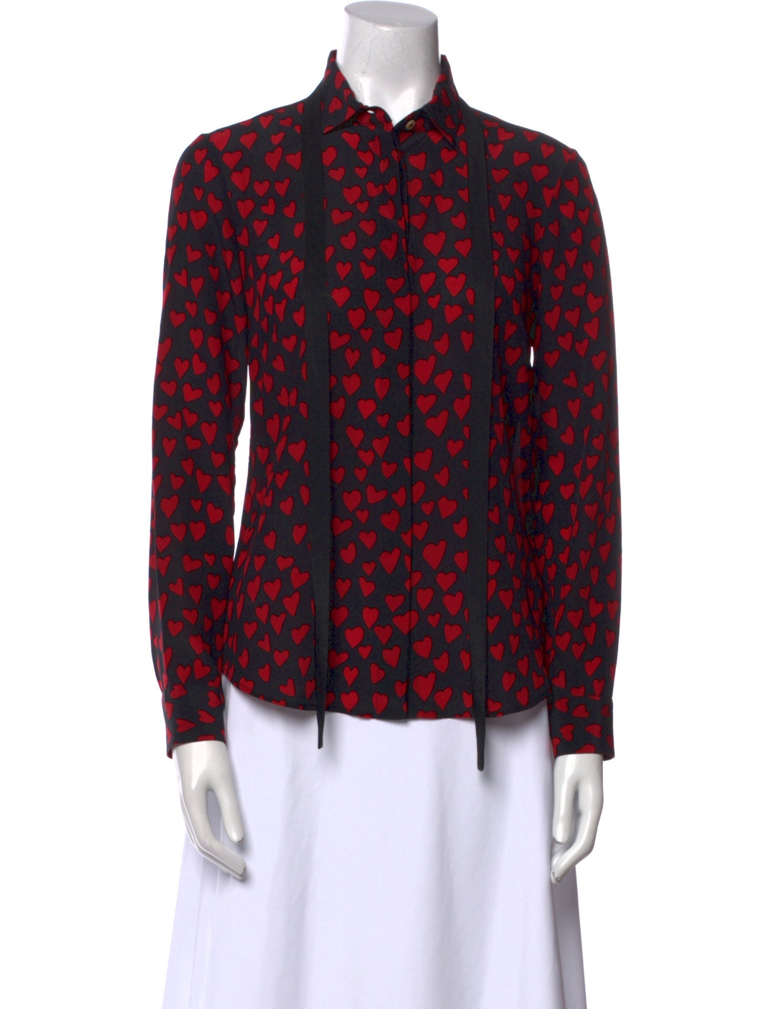 Red Valentino Silk Printed Button-Up Top
