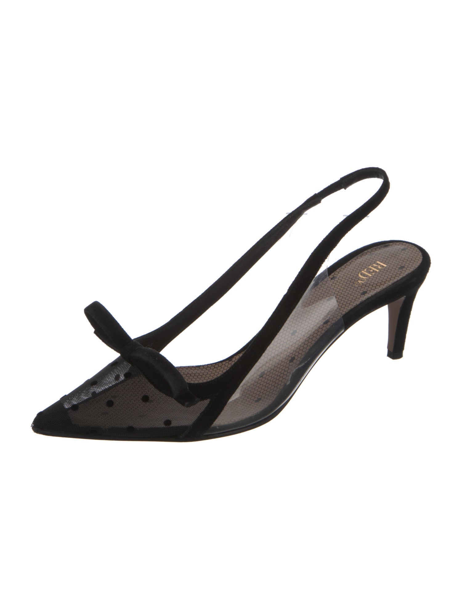 Red Valentino Mesh Bow Accents Slingback Pumps