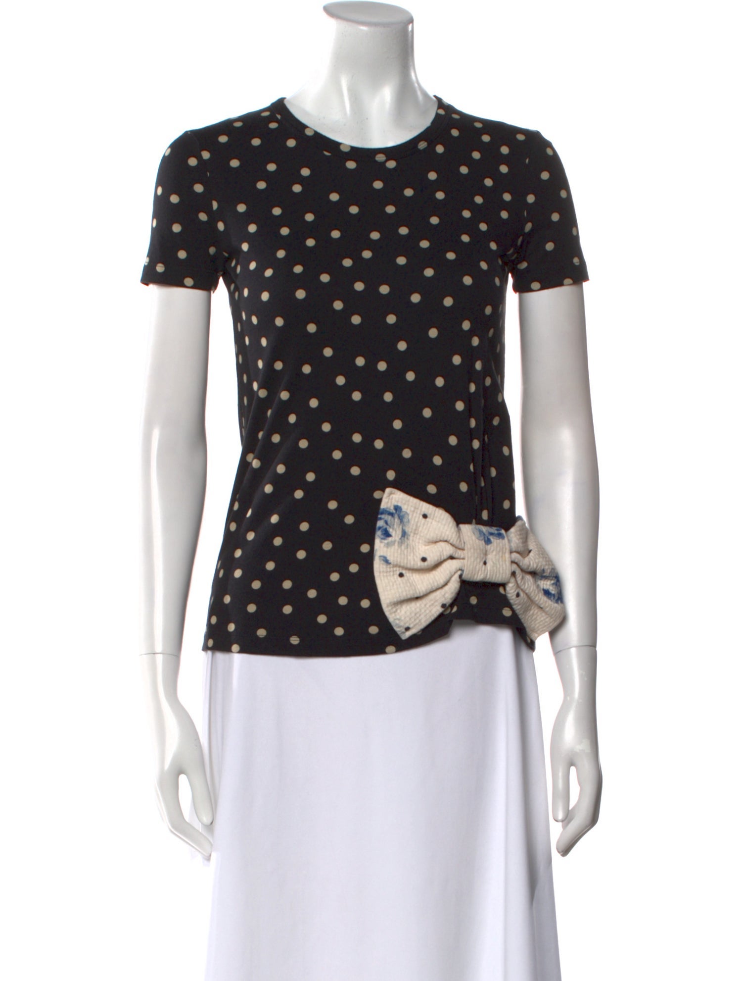 Red Valentino Polka Dot Print Crew Neck T-Shirt