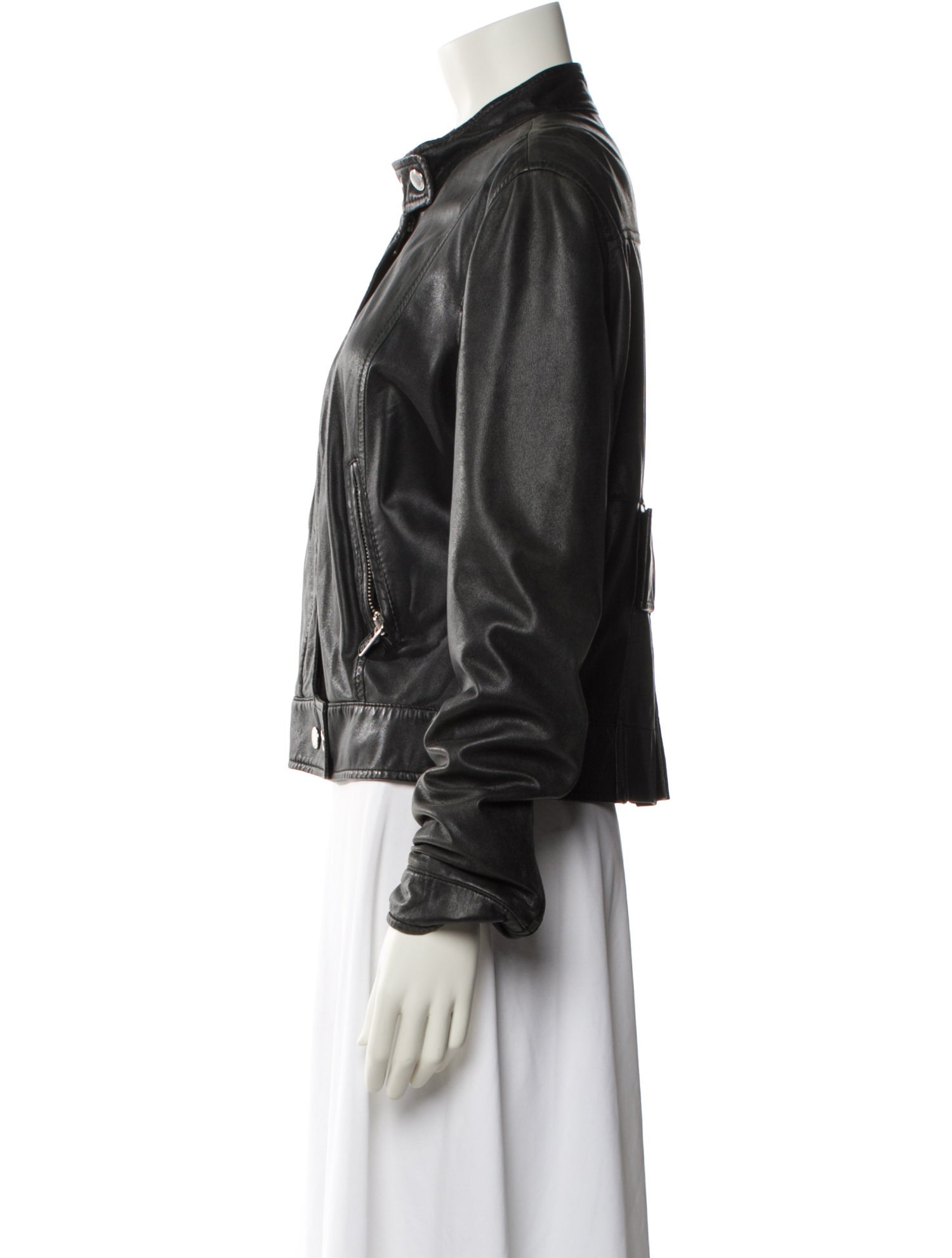 Red Valentino Lamb Leather Bomber Jacket