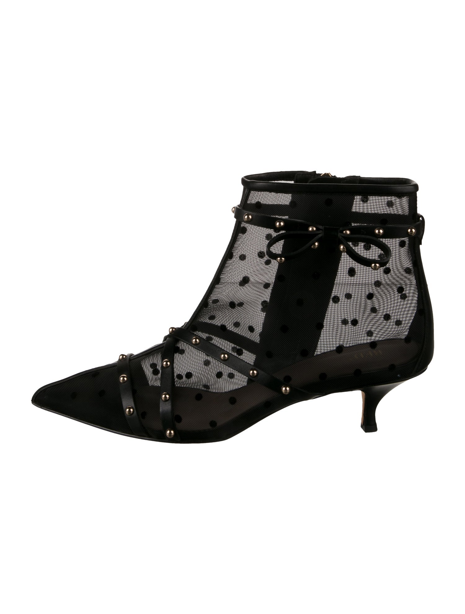 Red Valentino Mesh Polka Dot Print Boots