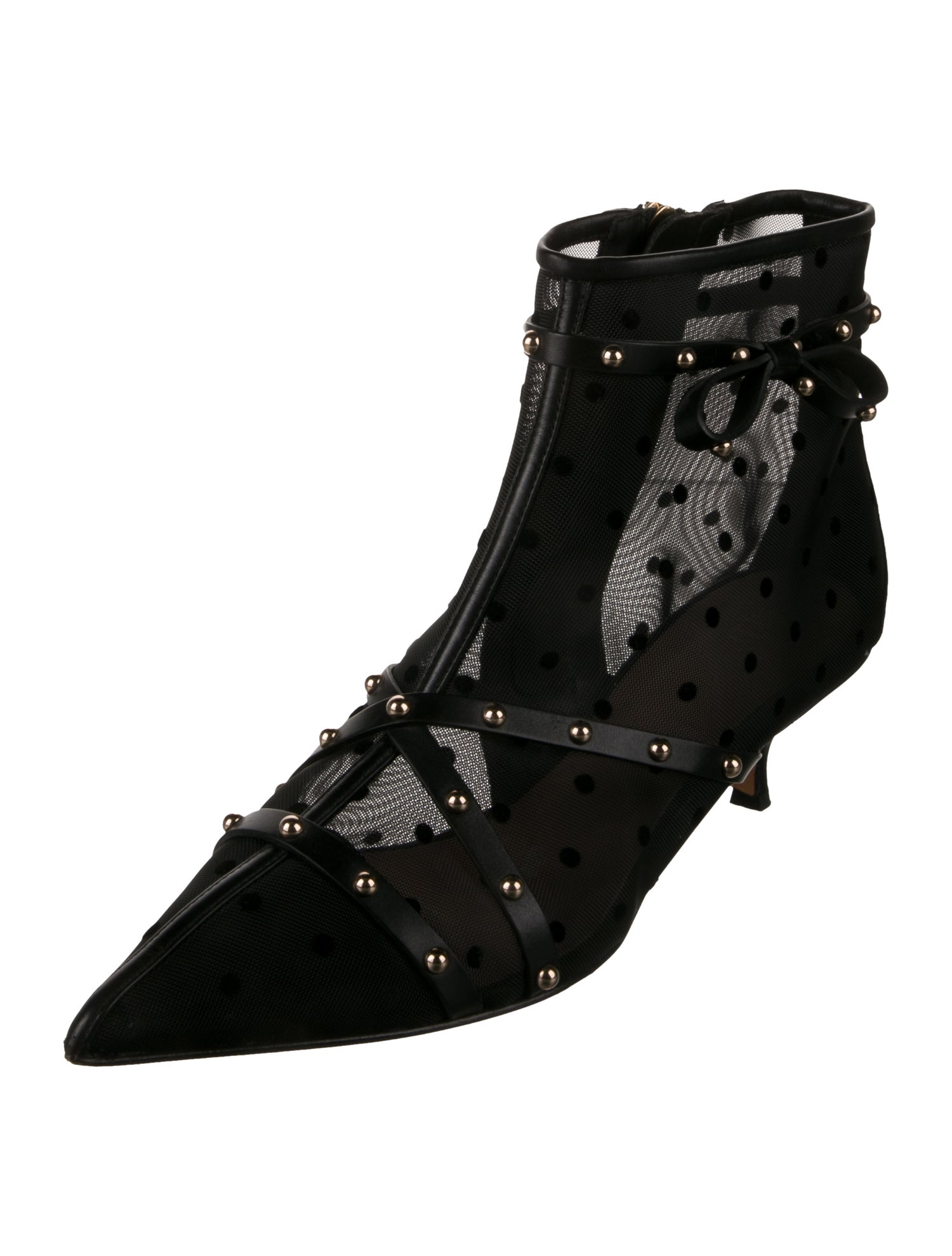 Red Valentino Mesh Polka Dot Print Boots