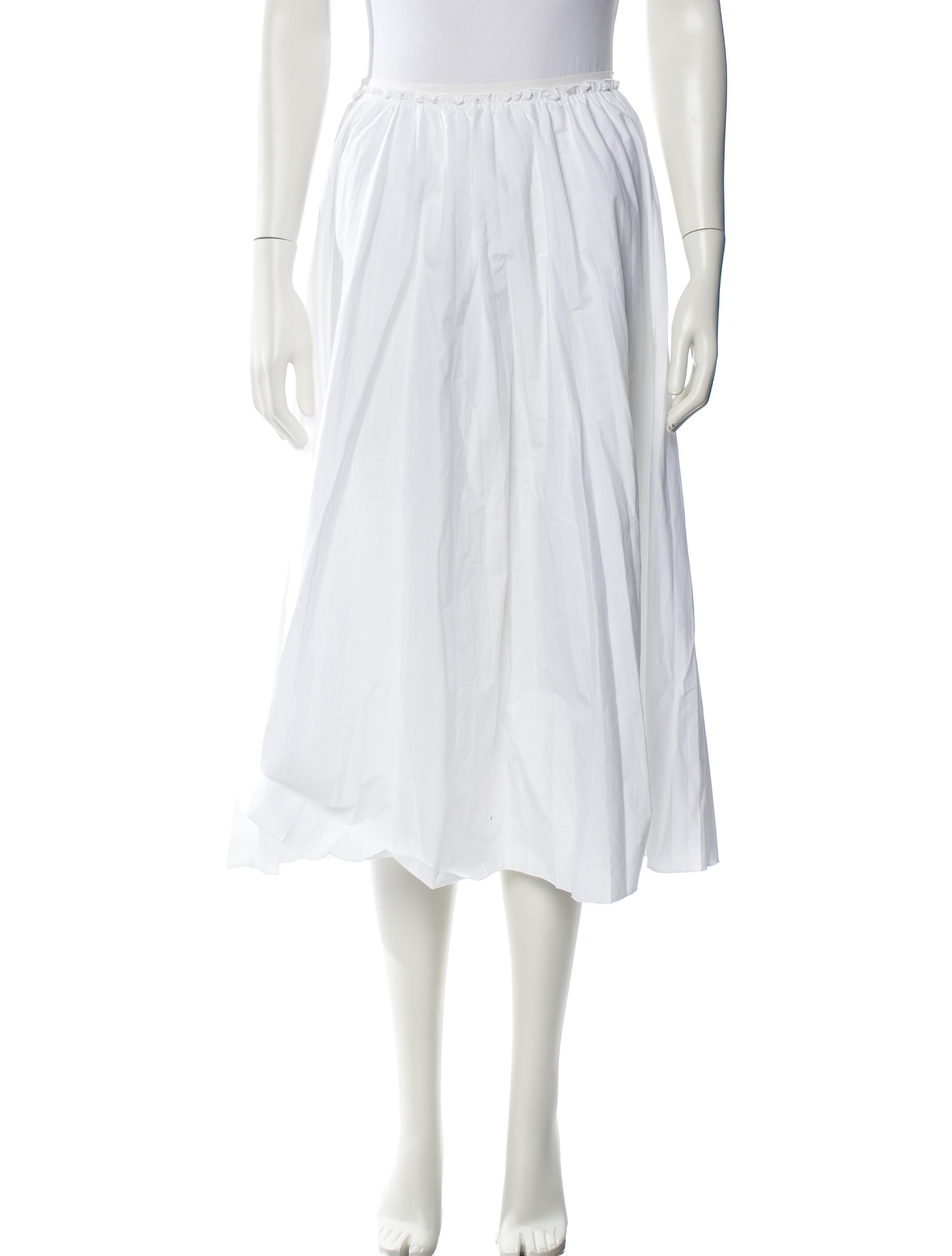 Red Valentino Pleated Accents Midi Length Skirt