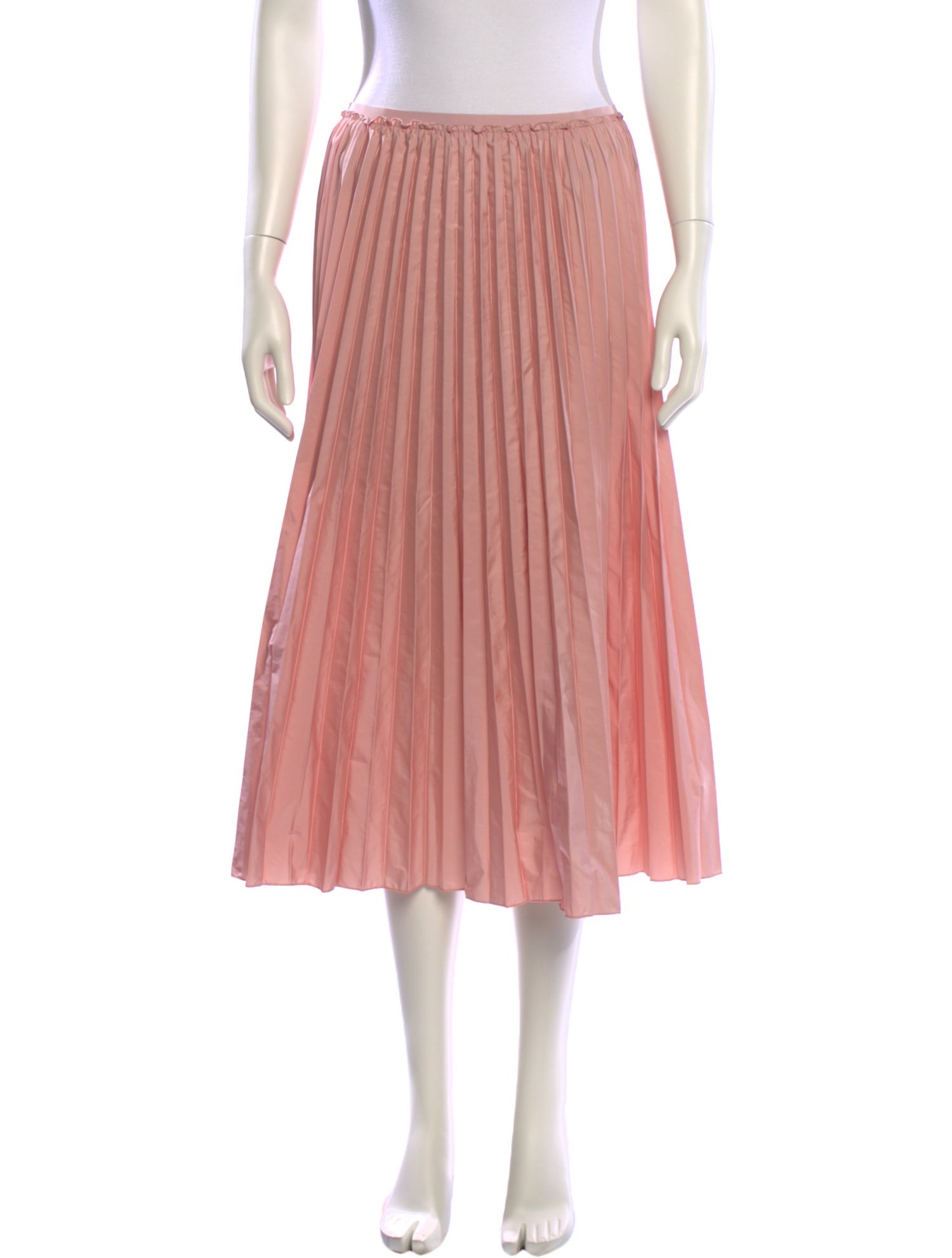 Red Valentino Pleated Accents Midi Length Skirt