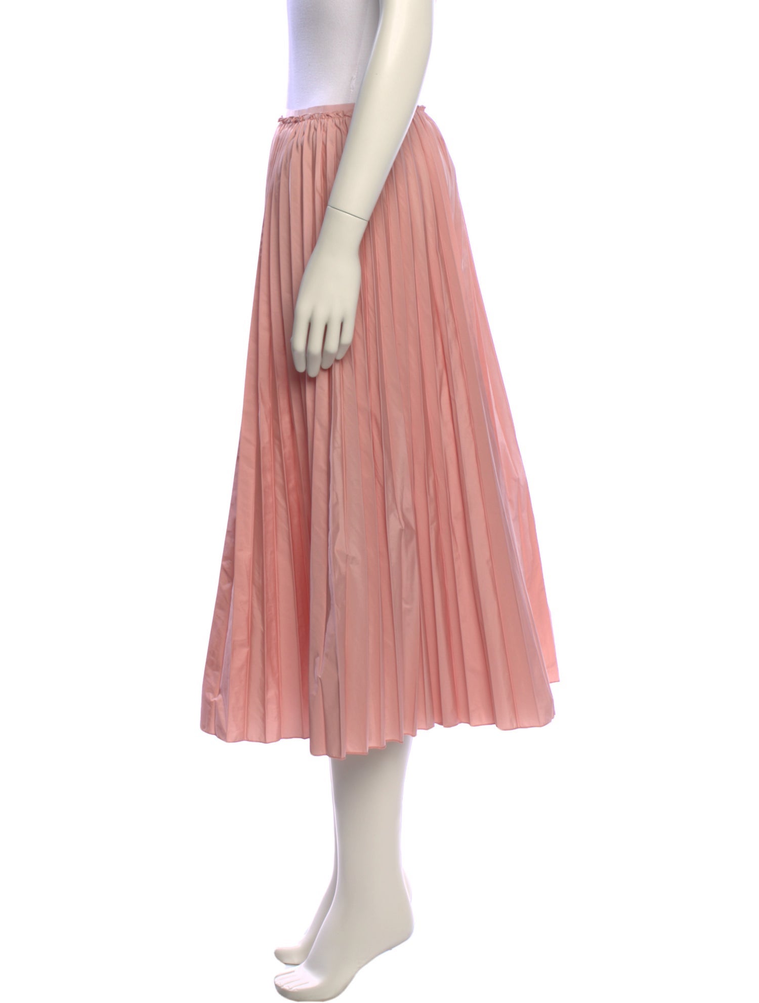 Red Valentino Pleated Accents Midi Length Skirt