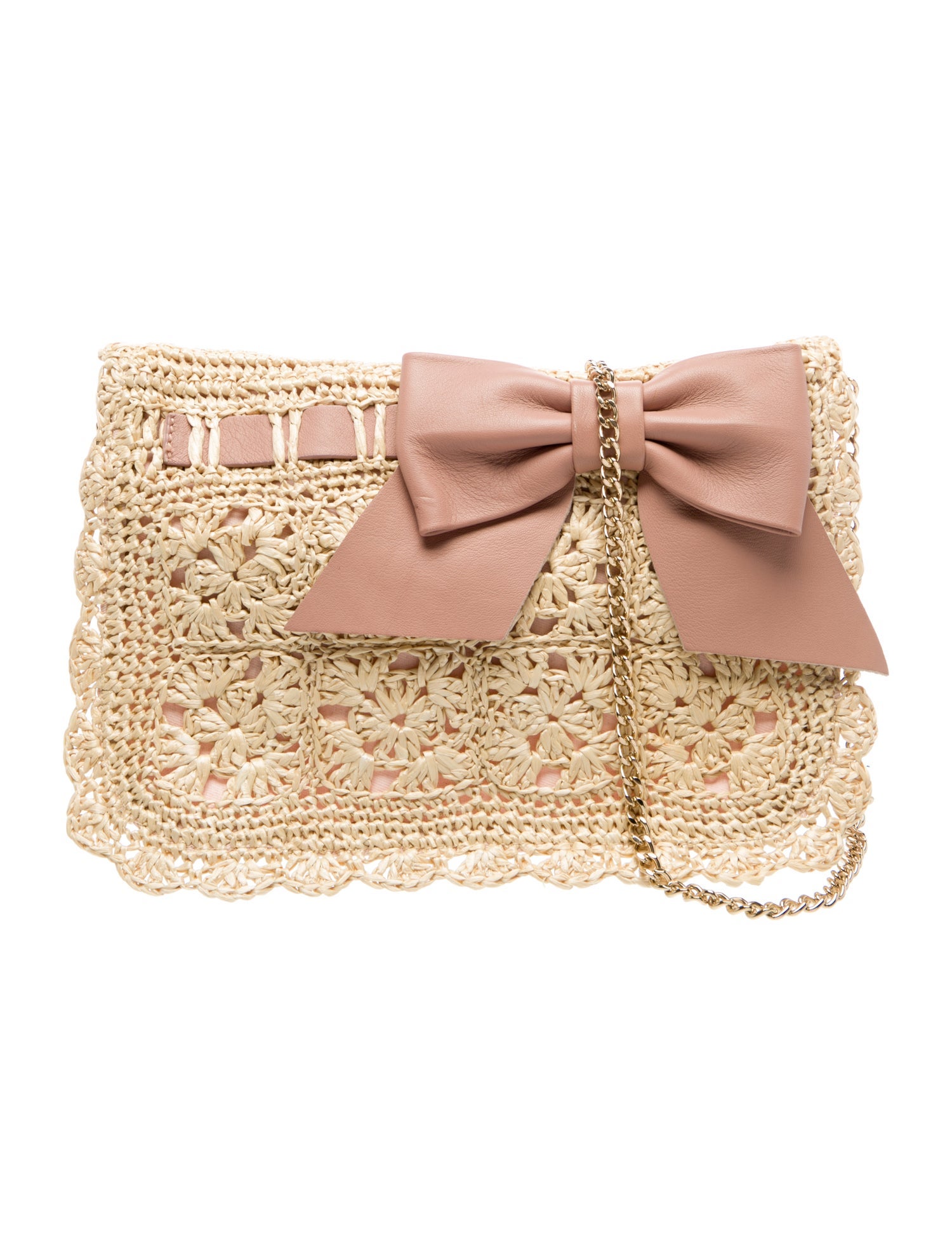 Red Valentino Straw Clutch