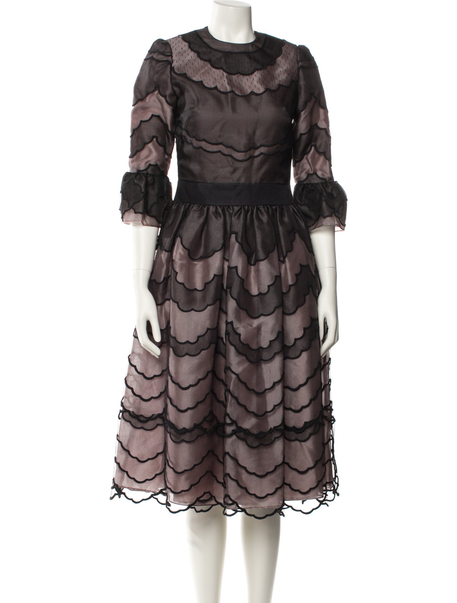 Red Valentino Striped Midi Length Dress