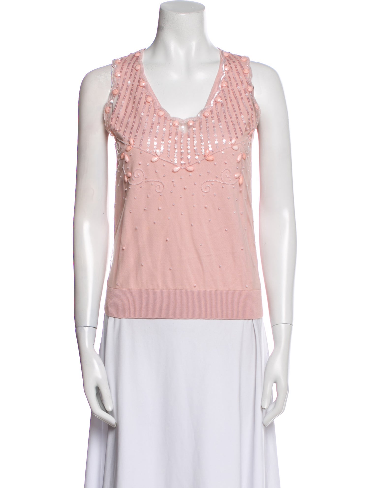 Red Valentino Scoop Neck Sleeveless Top