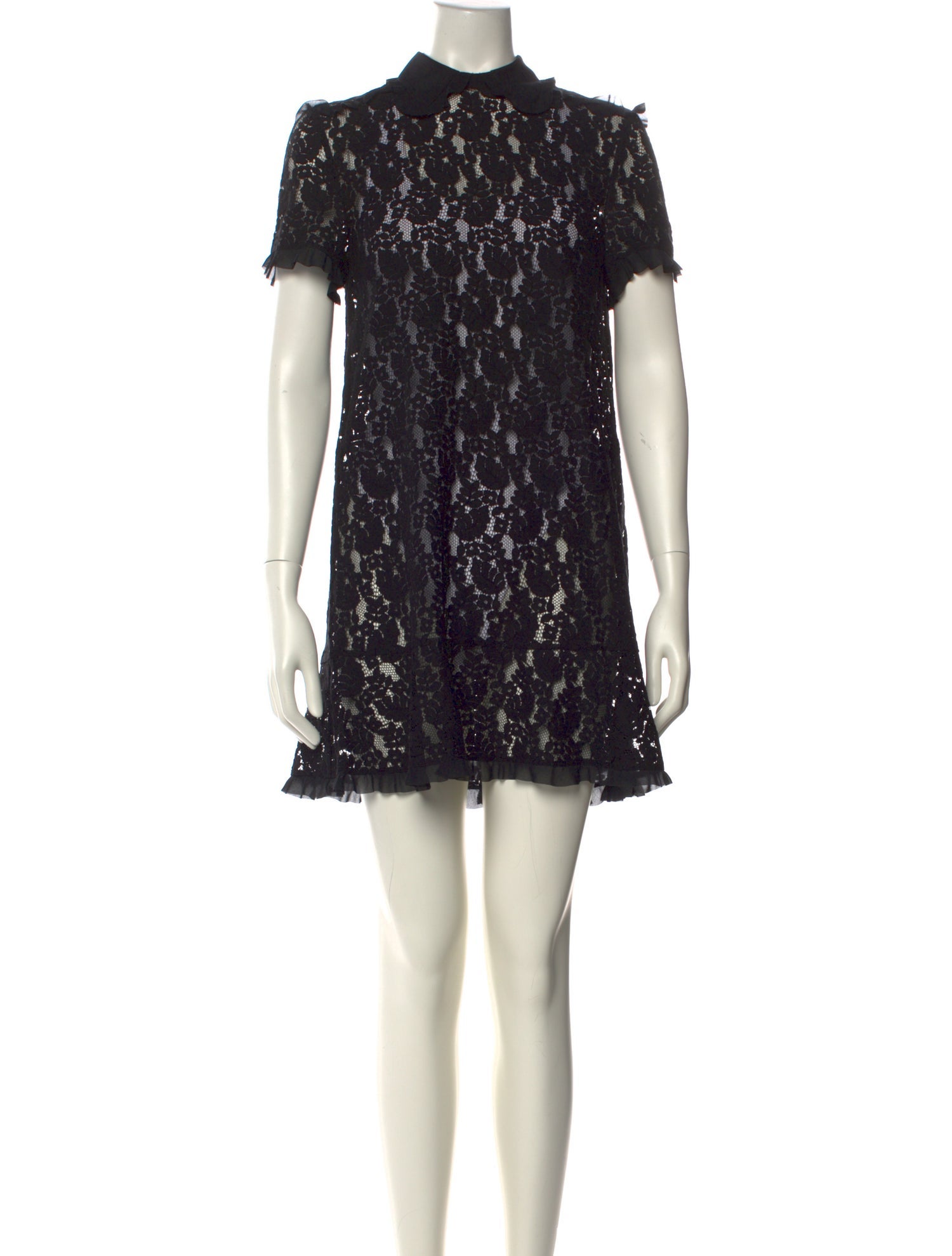 Red Valentino Lace Pattern Mini Dress