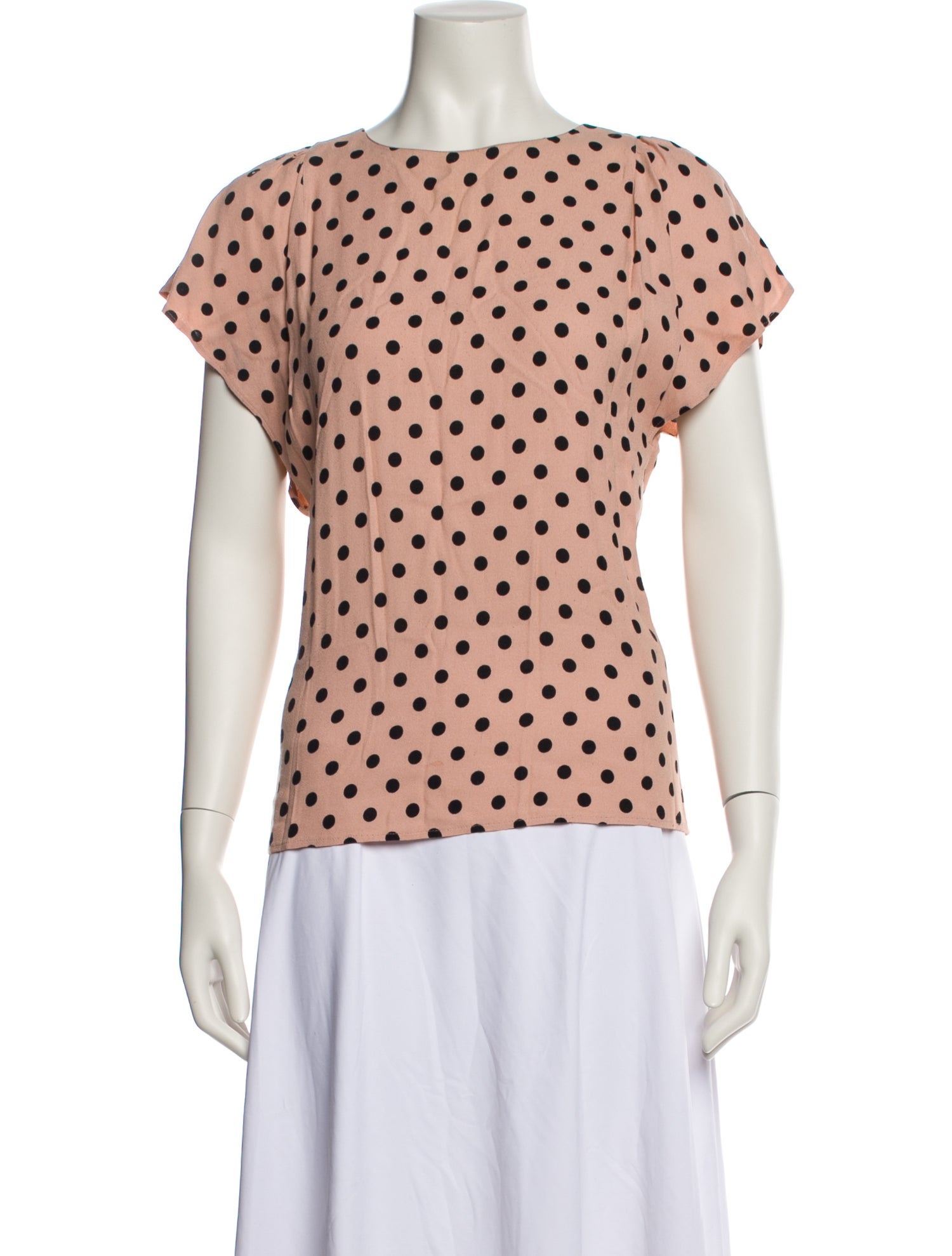 Red Valentino Polka Dot Print Bateau Neckline T-Shirt