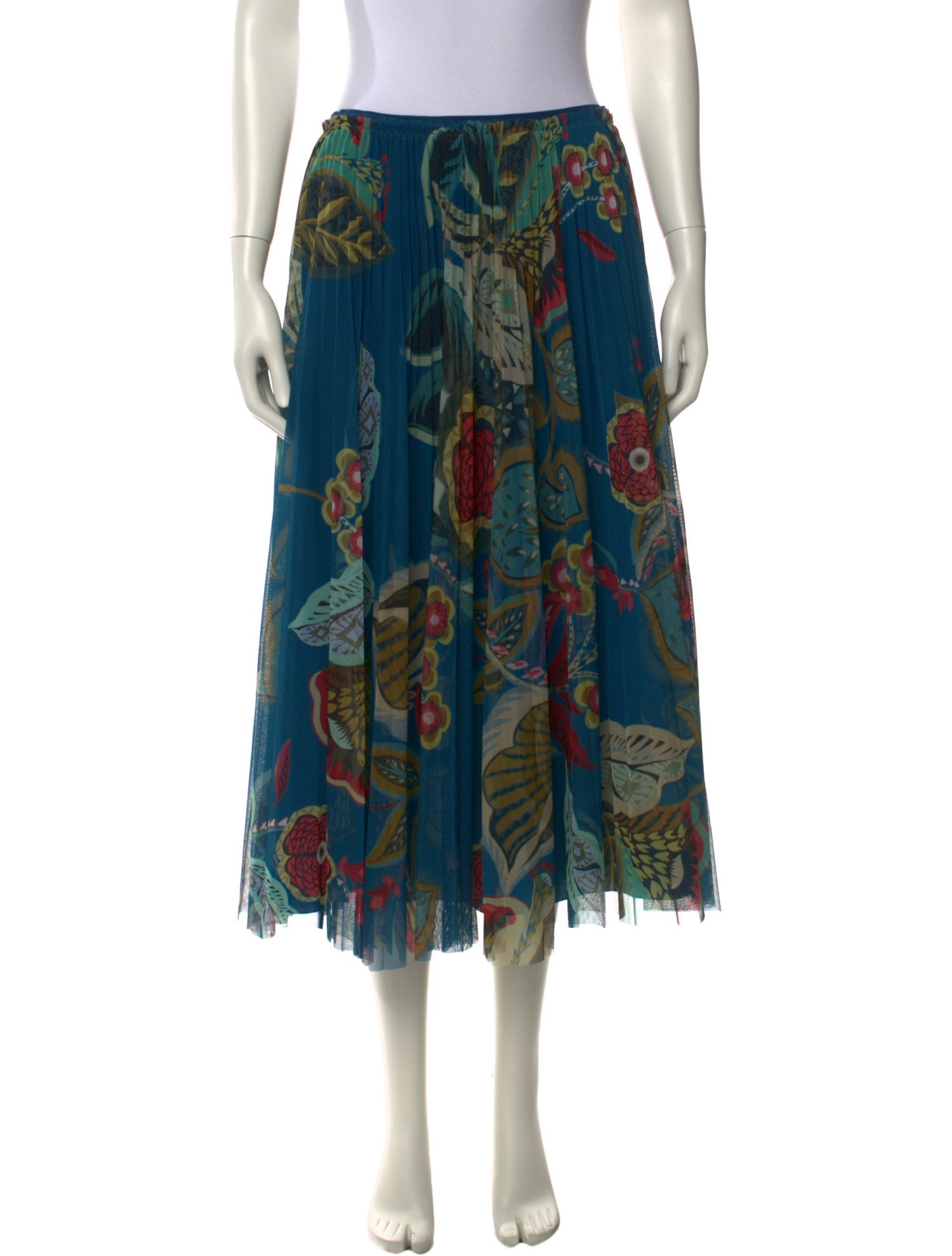 Red Valentino Floral Print Midi Length Skirt