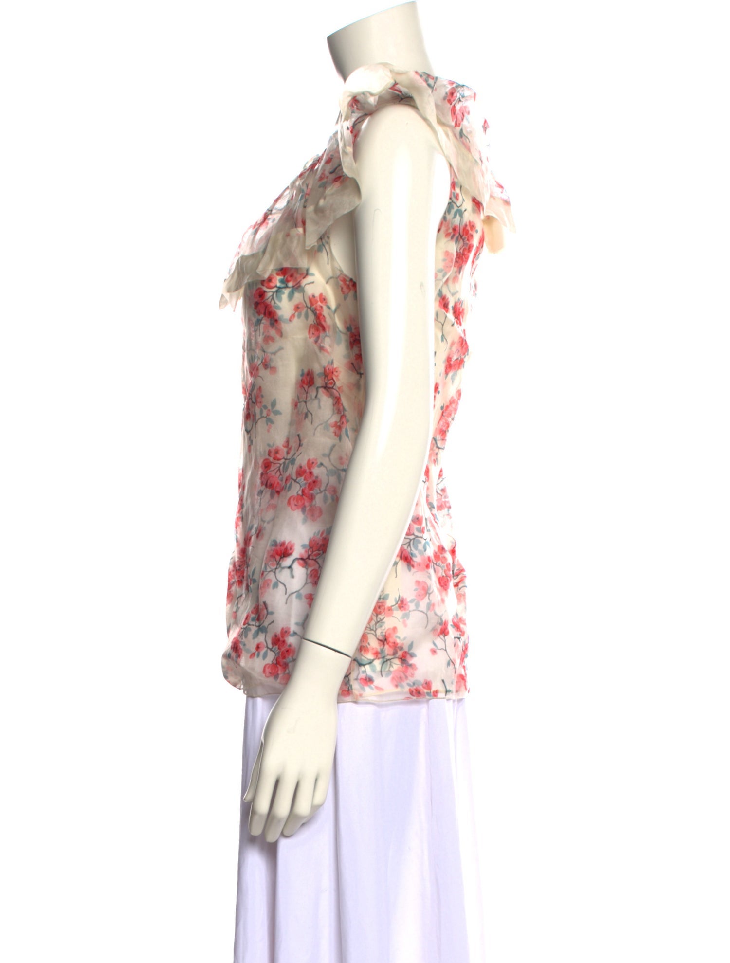 Red Valentino Silk Floral Print Blouse