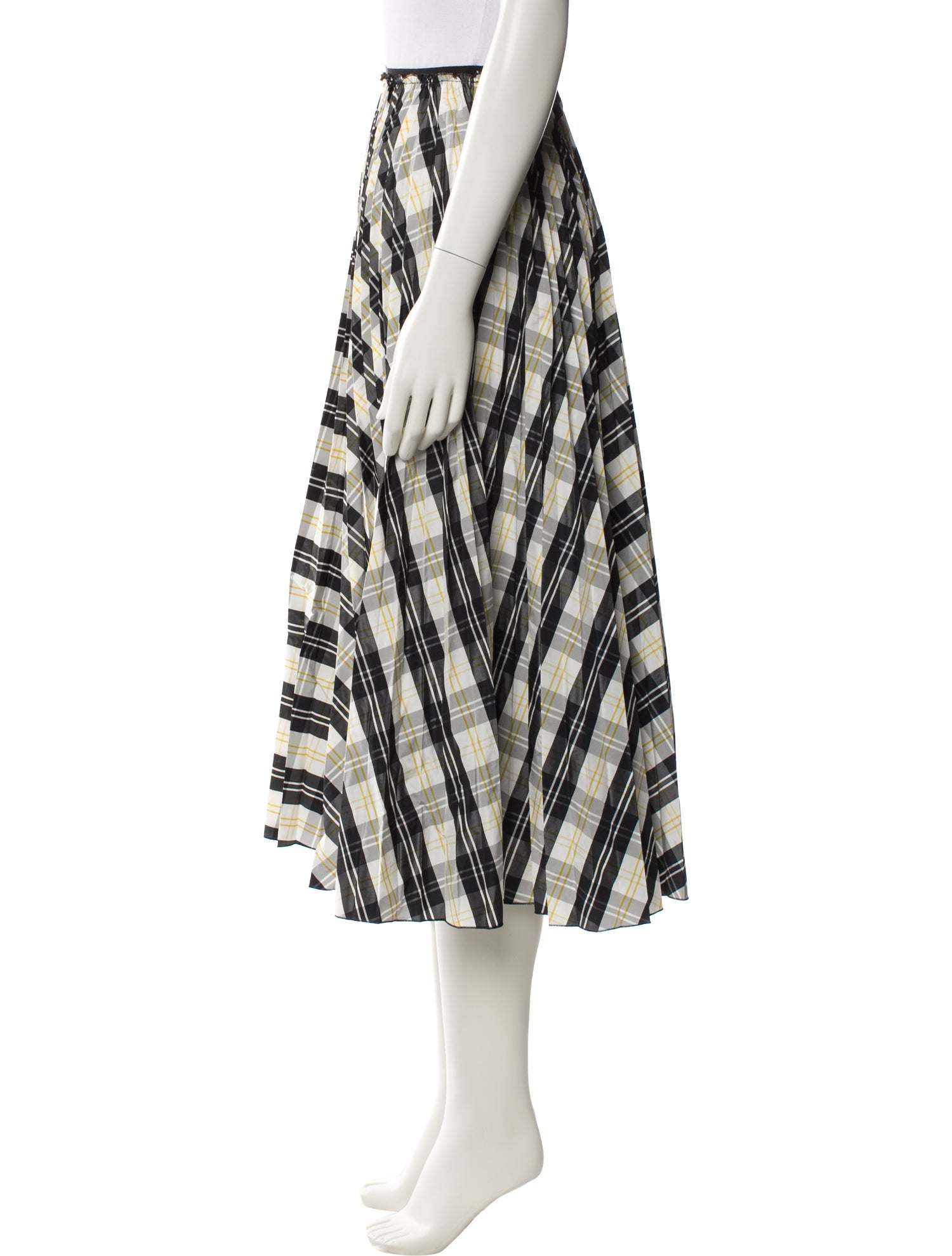 Red Valentino Plaid Print Midi Length Skirt