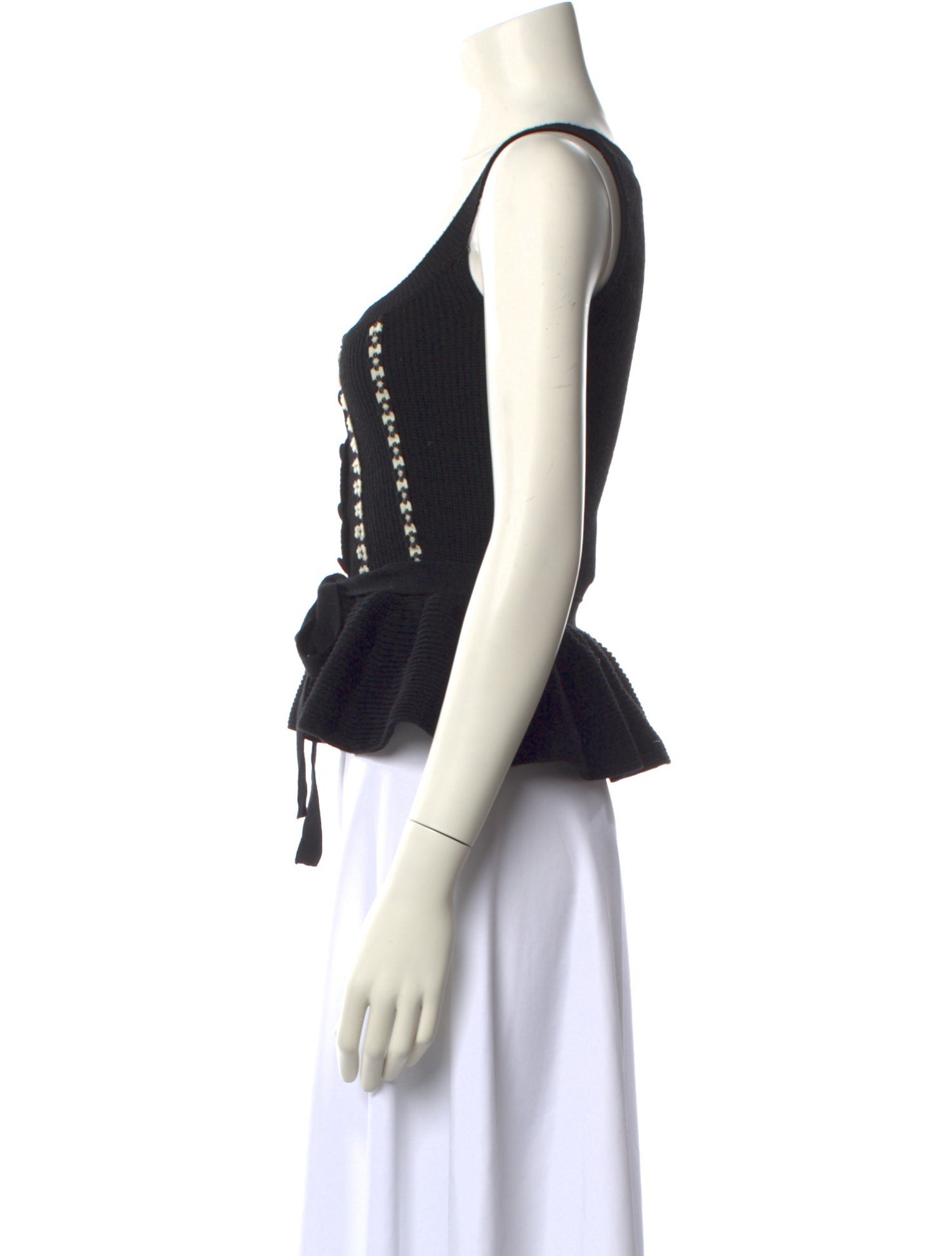 Red Valentino Square Neckline Sleeveless Crop Top