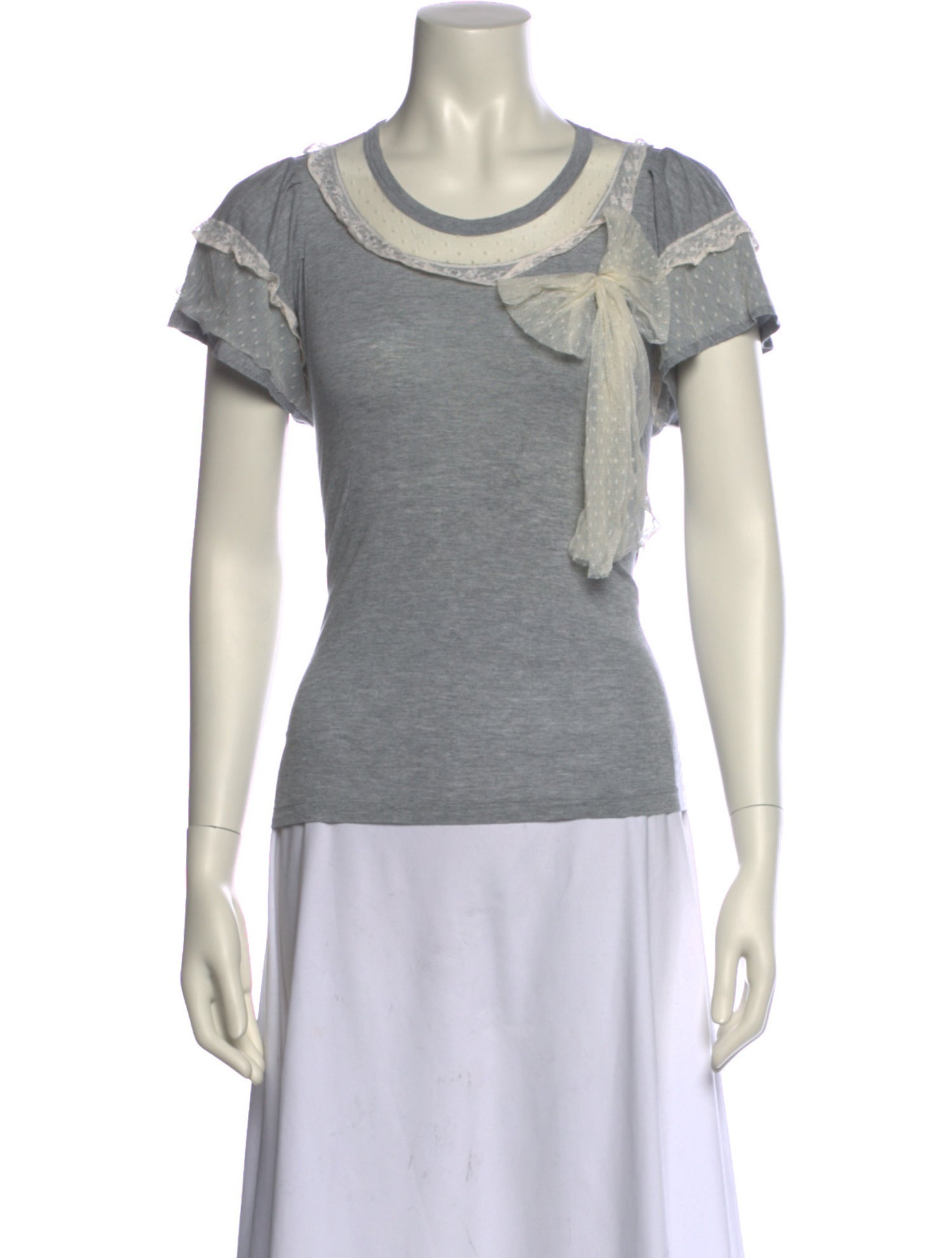 Red Valentino Scoop Neck Short Sleeve T-Shirt