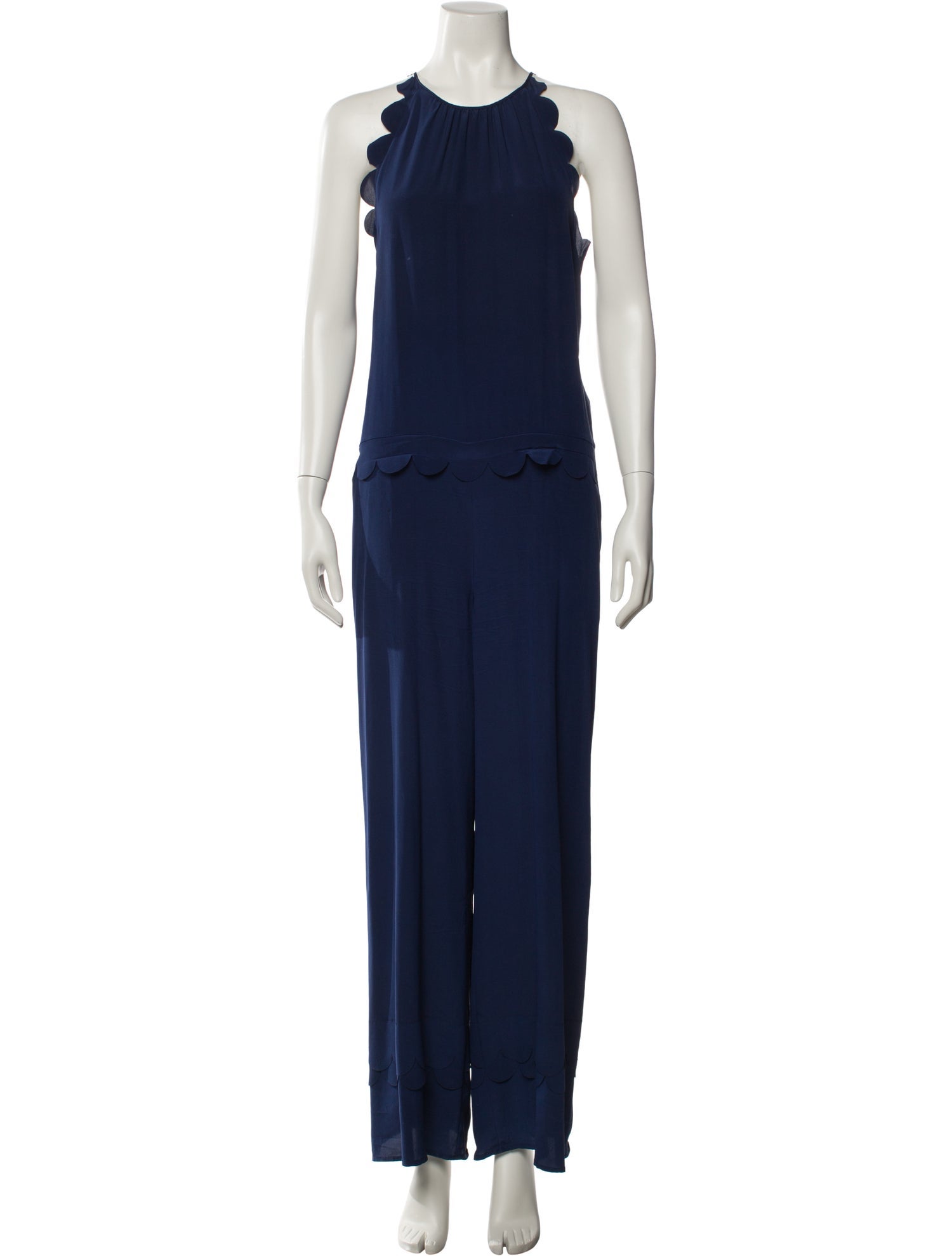 Red Valentino Silk Crew Neck Jumpsuit