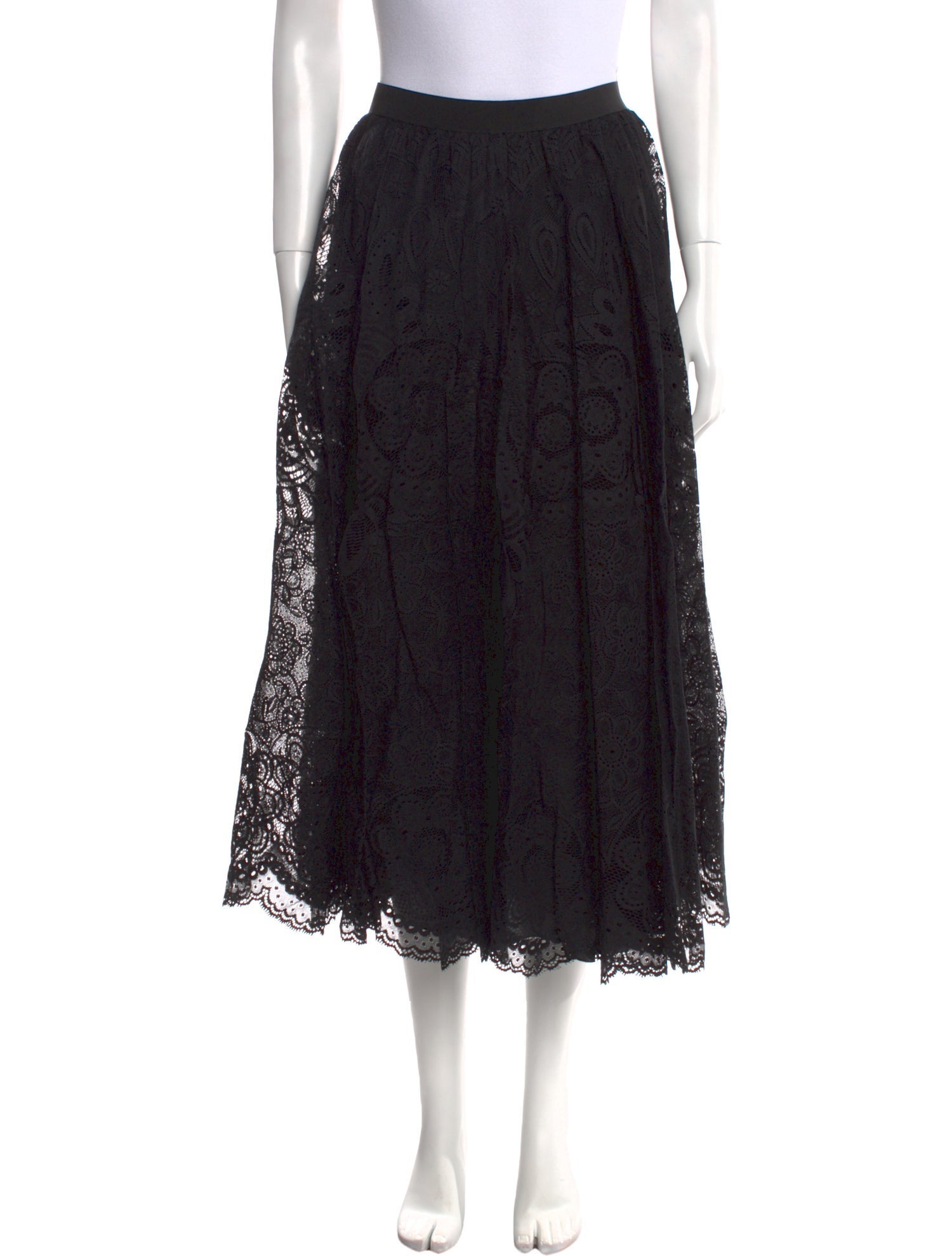 Red Valentino Scalloped Accent Midi Length Skirt w/ Tags