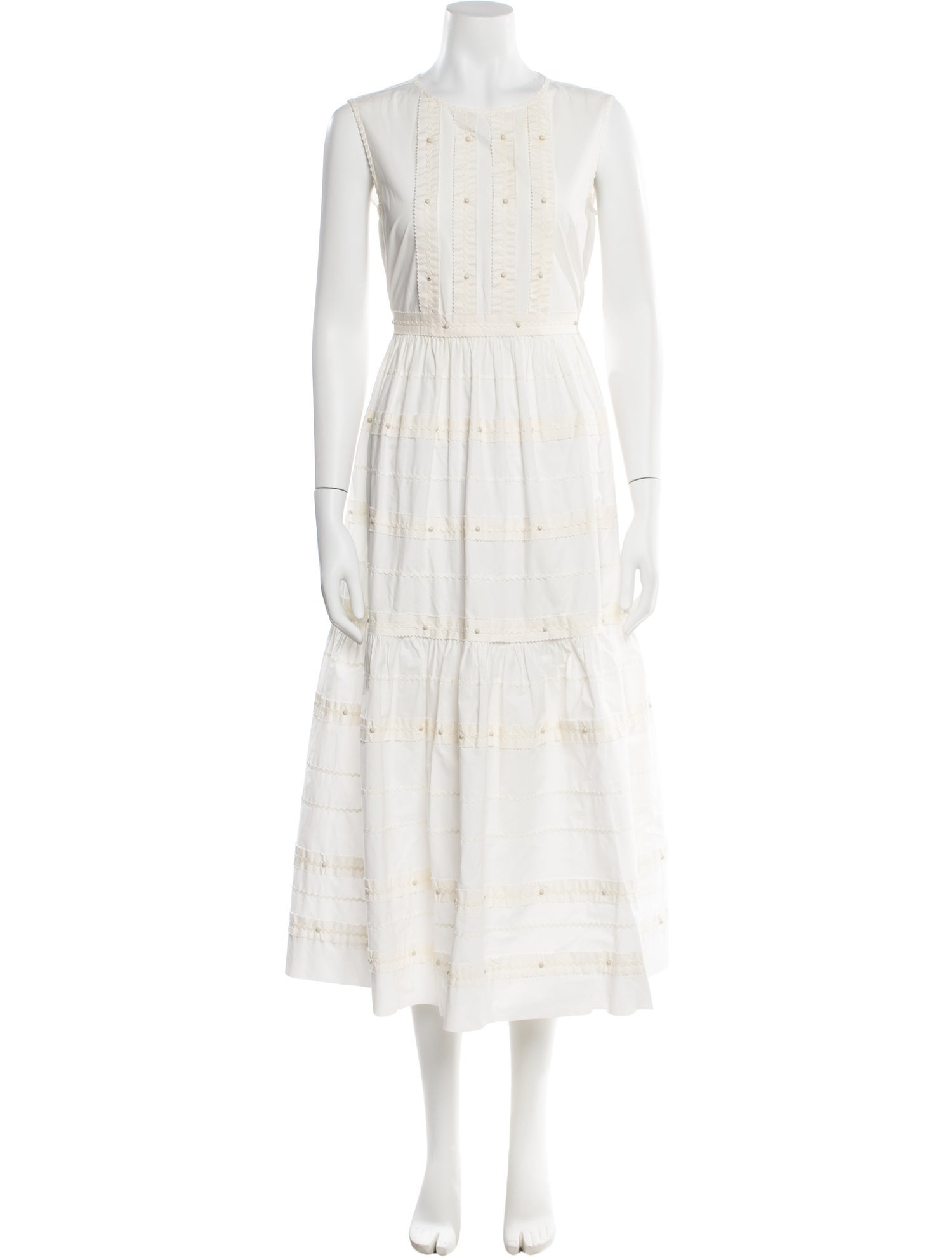 Red Valentino Crew Neck Long Dress