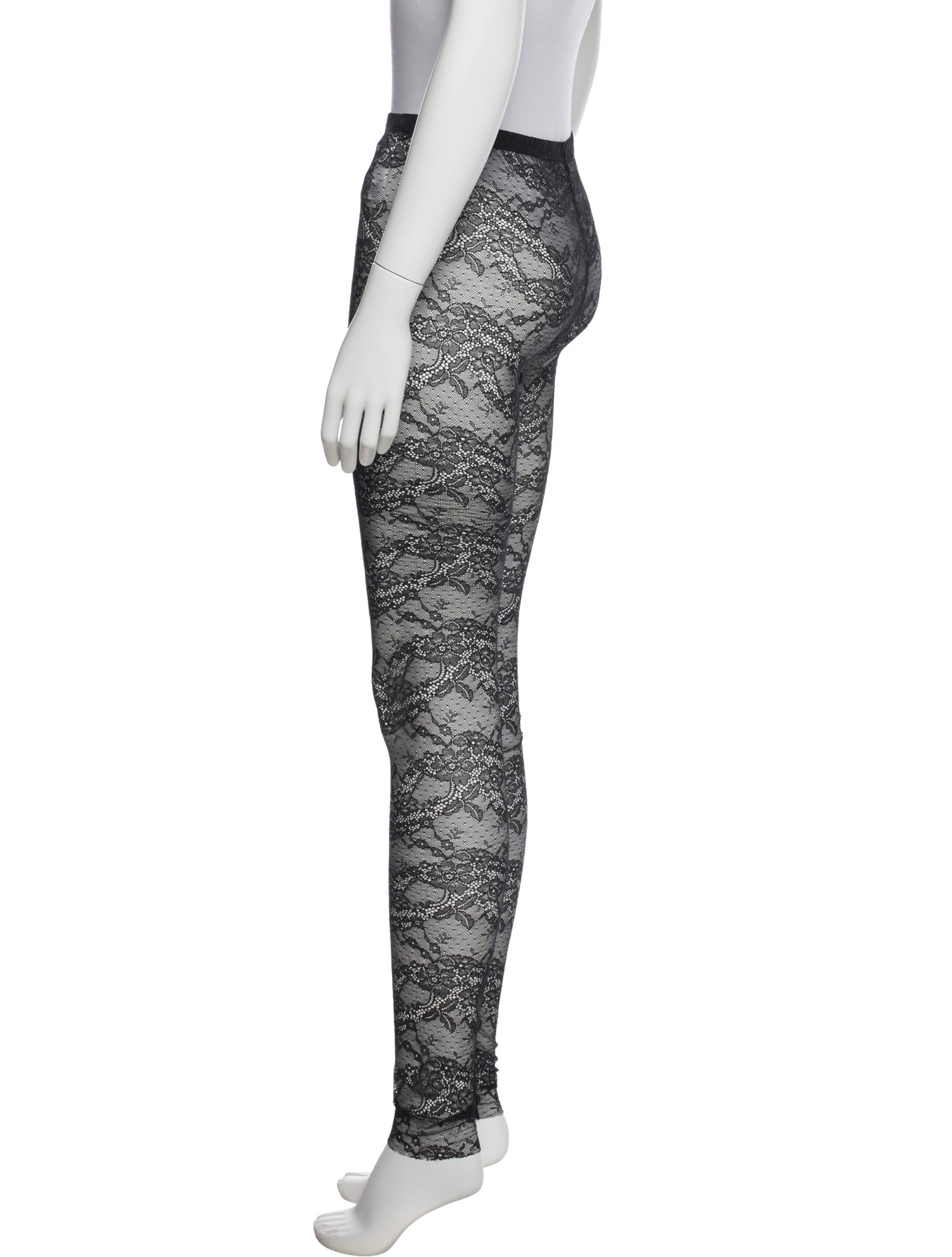 Red Valentino Mesh laser cut leggings with elastic waistband