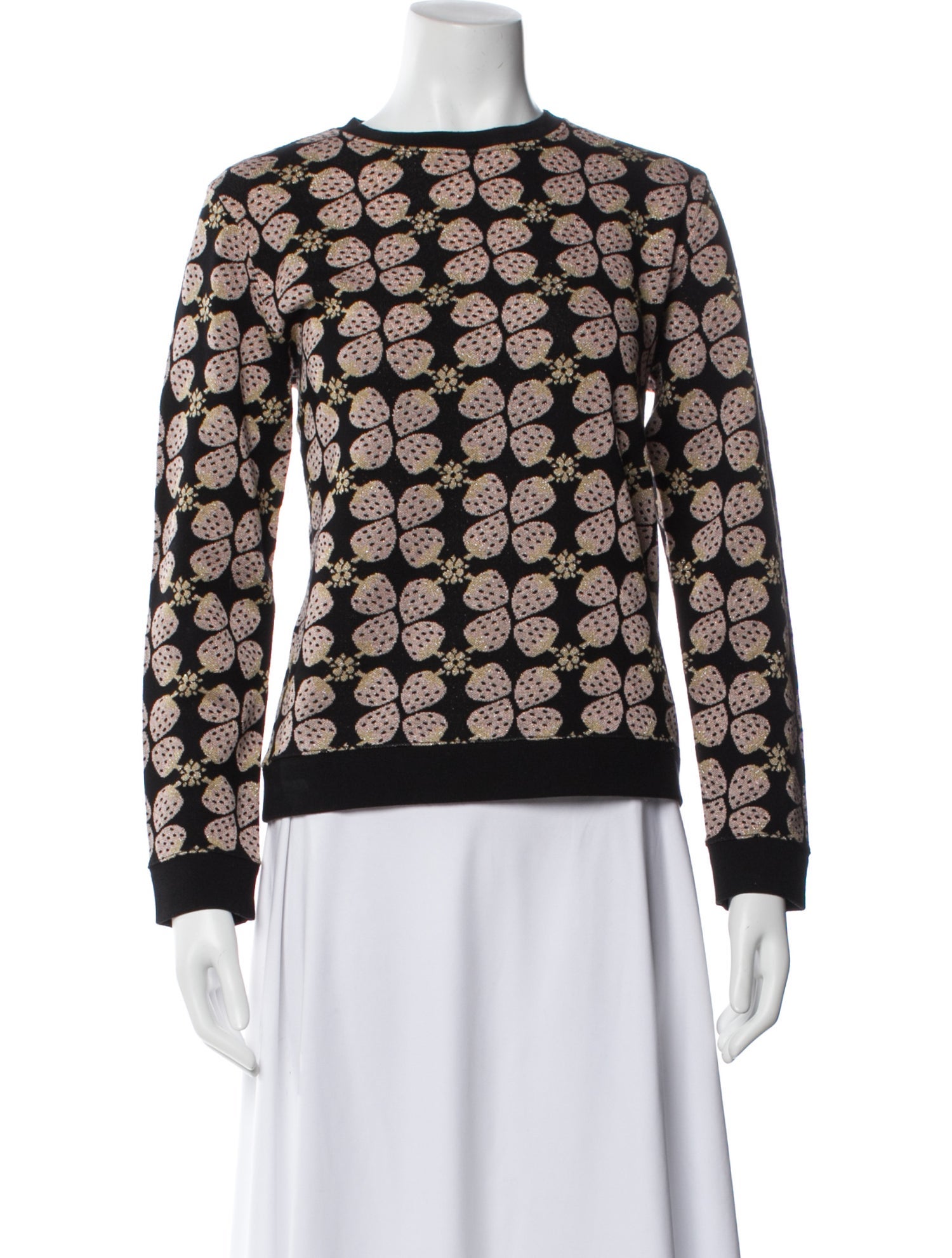 Red Valentino Printed Crew Neck Sweater