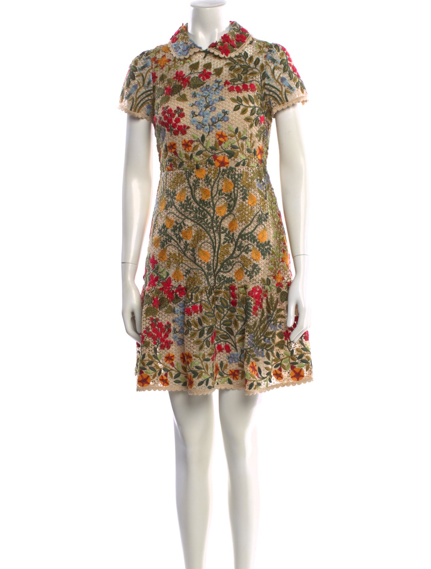 Red Valentino Floral Print Knee-Length Dress