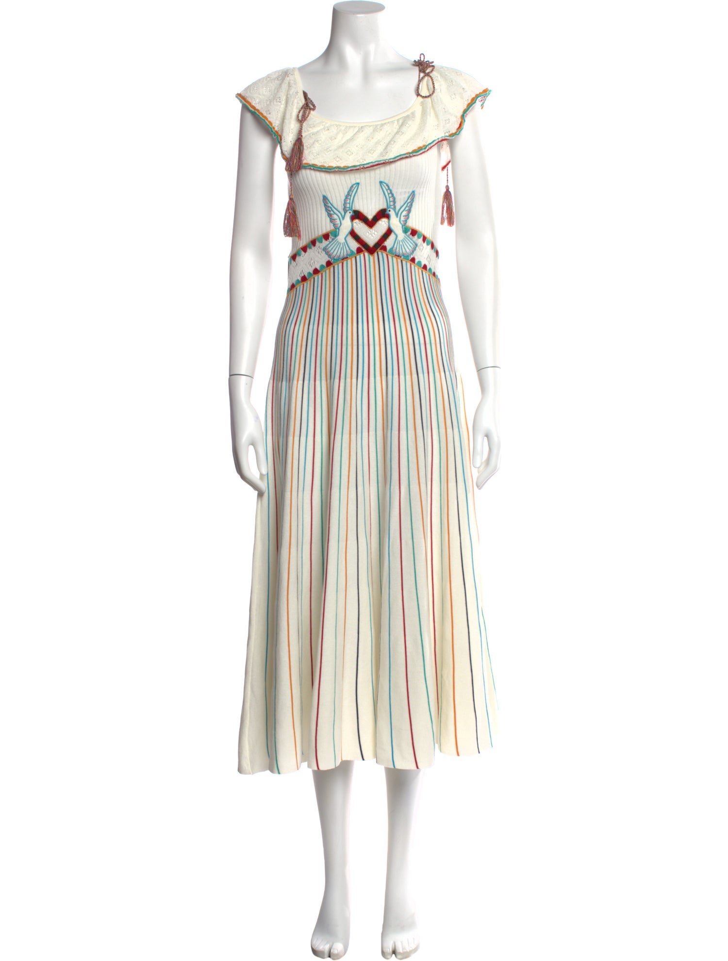 Red Valentino Striped Midi Length Dress