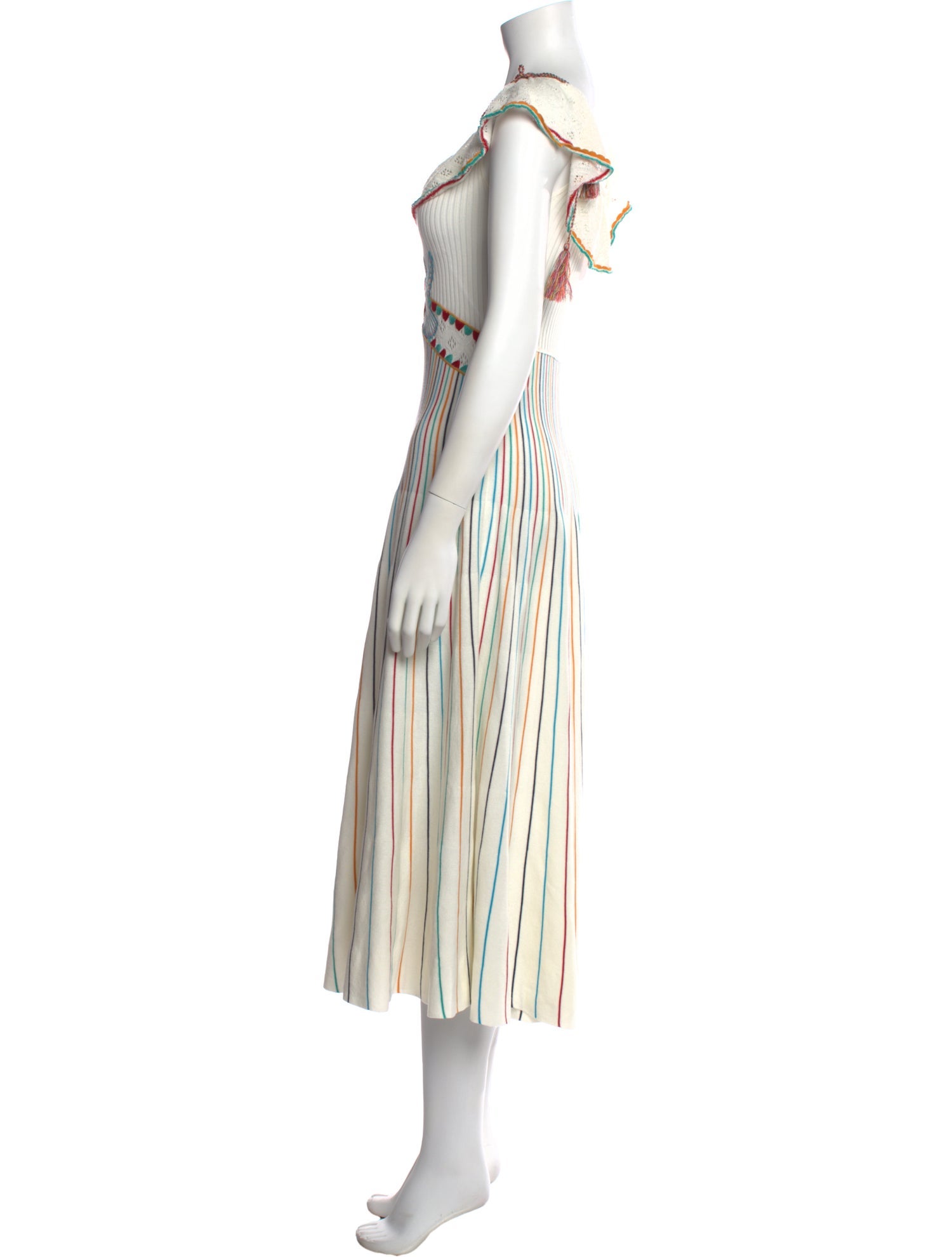 Red Valentino Striped Midi Length Dress